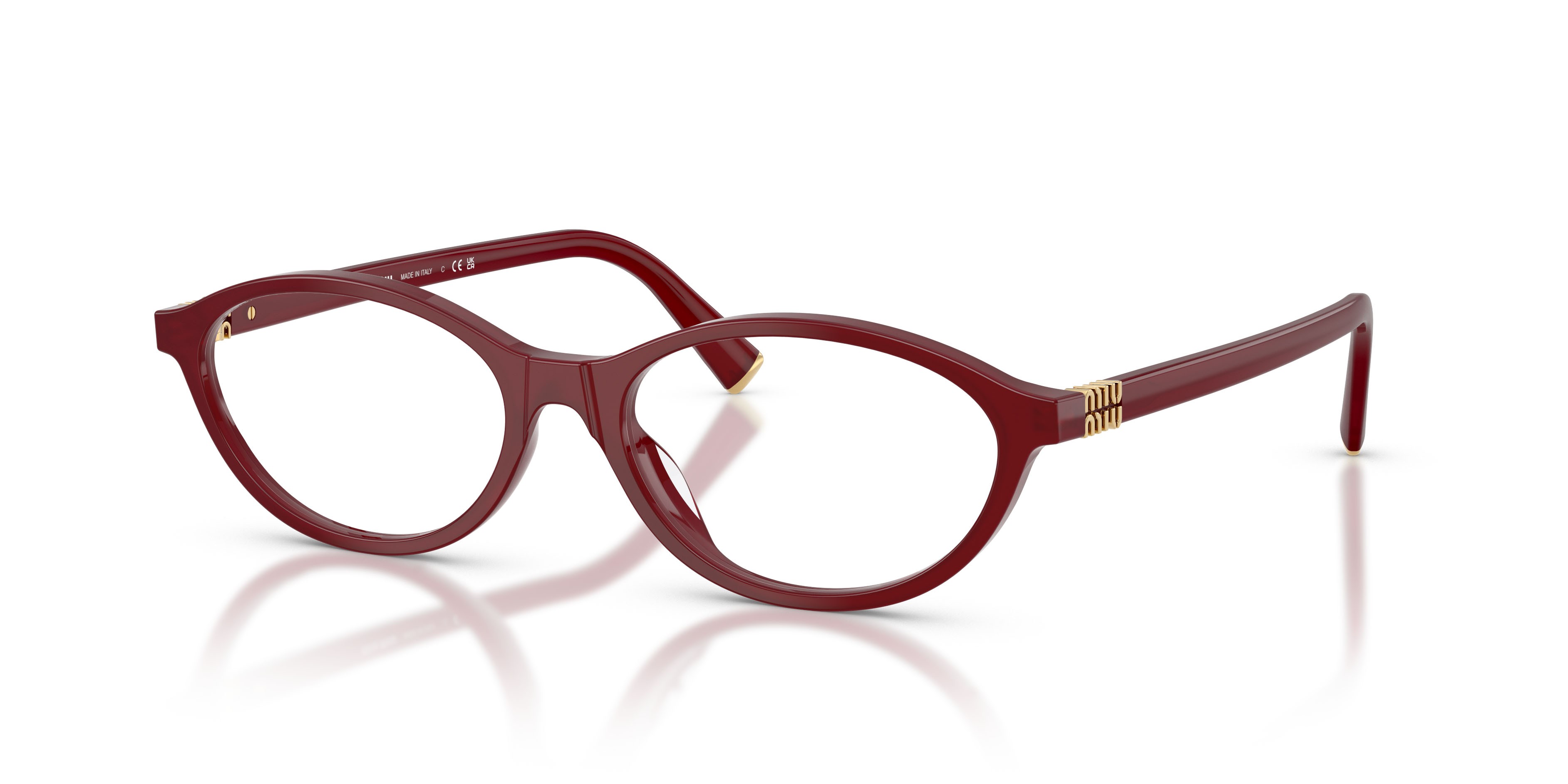 Eyeglasses Miu Miu MU 09XV (21I1O1) color borgogna opalino shape oval lenses lente demo