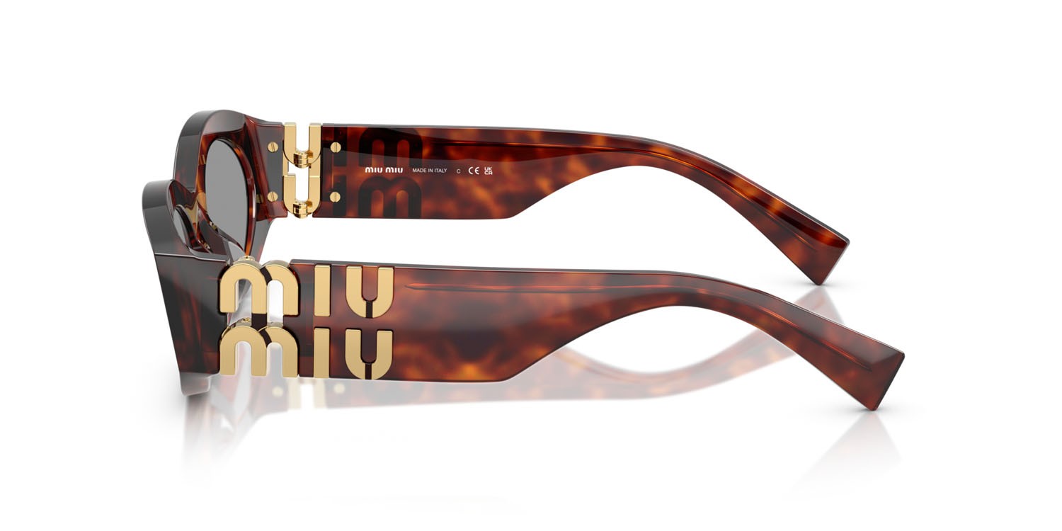 Sonnenbrillen Miu  MU 11WS (21C40O) farbe mahogany havana form oval gläser grigio