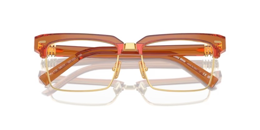 Eyeglasses Miu Miu MU 11XV (15T1O1) color caramel trasparent shape rectangle lenses lente demo