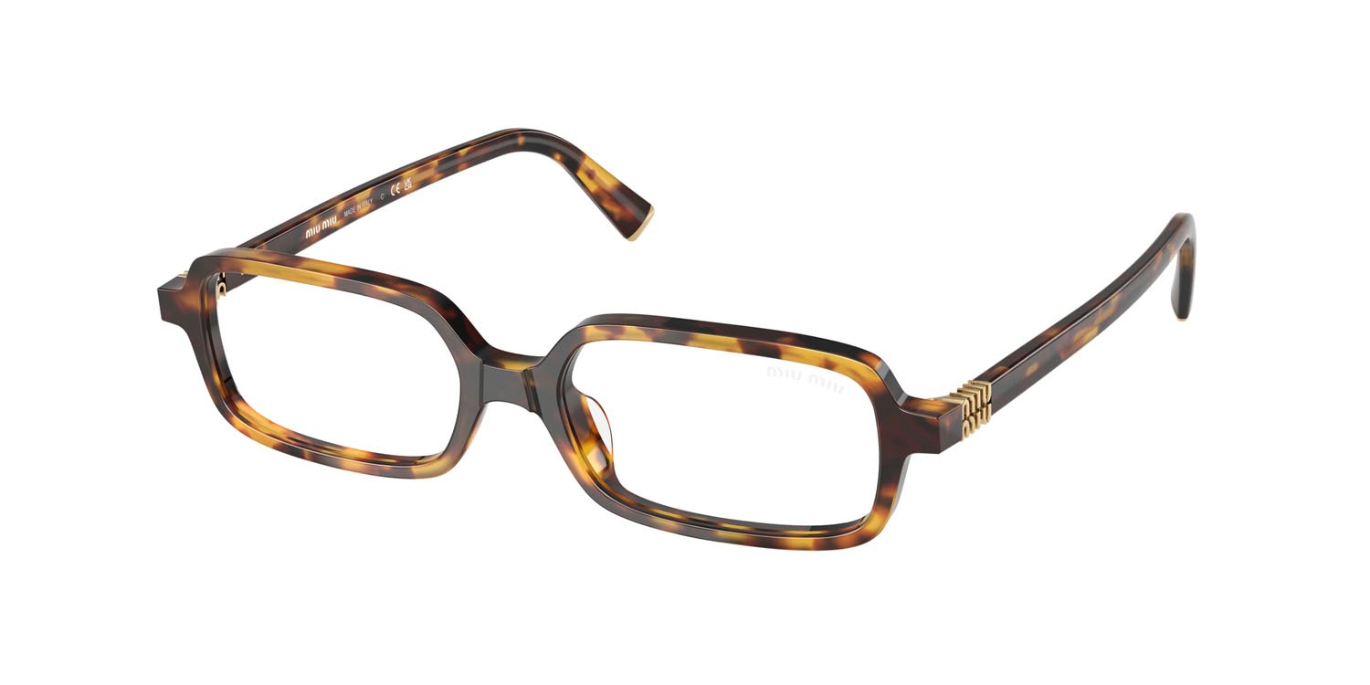 Occhiali da sole Miu Miu MU 11ZS (14L08N) colore havana miele forma rettangolare lenti trasparente con filtro anti luce blu