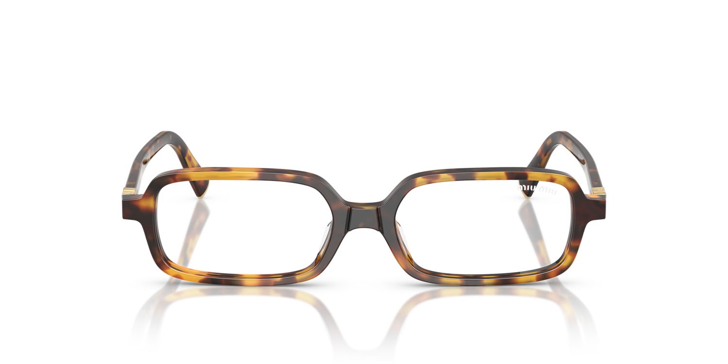 Occhiali da sole Miu Miu MU 11ZS (14L08N) colore havana miele forma rettangolare lenti trasparente con filtro anti luce blu