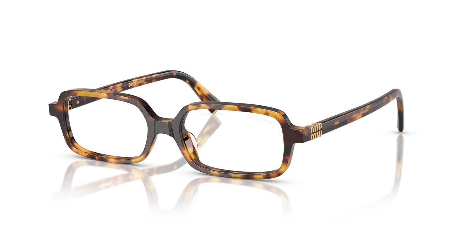 Occhiali da sole Miu Miu MU 11ZS (14L08N) colore havana miele forma rettangolare lenti trasparente con filtro anti luce blu