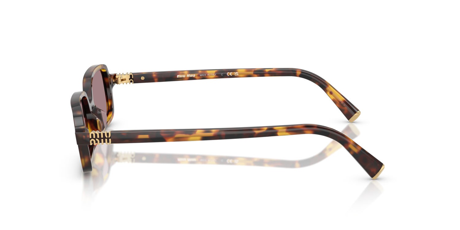 Sunglasses Miu Miu MU 11ZS (14L20I) color havana miele shape rectangle lenses viola chiaro/marrone