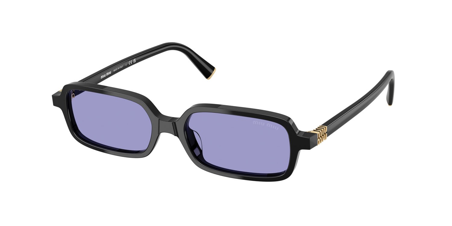 Sunglasses Miu Miu MU 11ZS (16K01O) color nero shape rectangle lenses viola