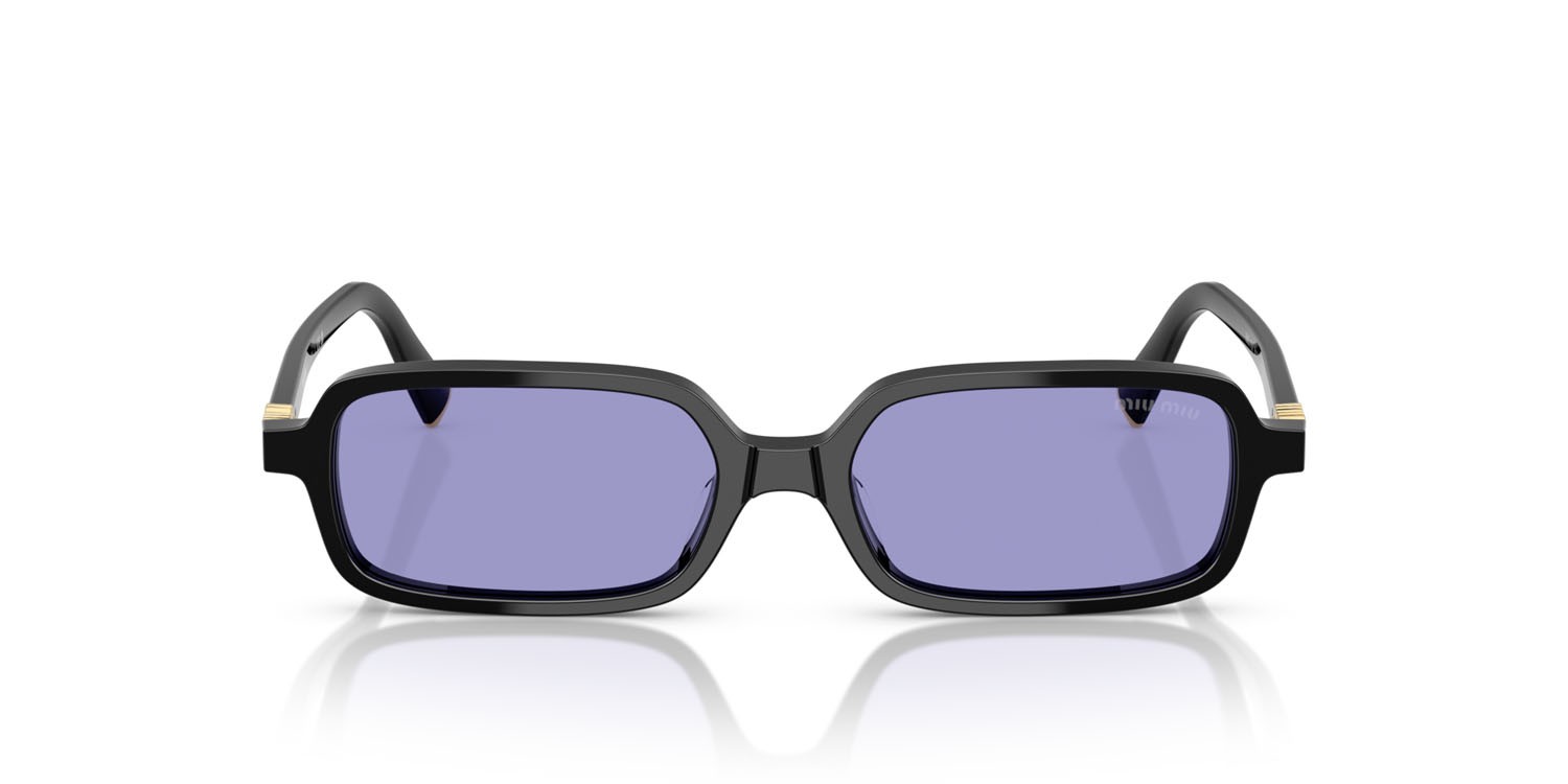 Sunglasses Miu Miu MU 11ZS (16K01O) color nero shape rectangle lenses viola