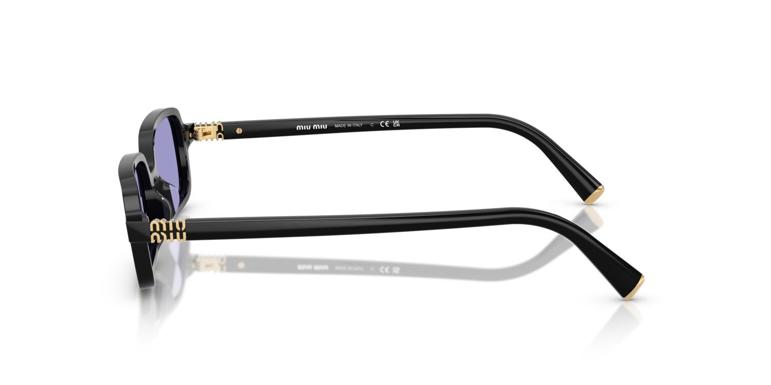 Sunglasses Miu Miu MU 11ZS (16K01O) color nero shape rectangle lenses viola