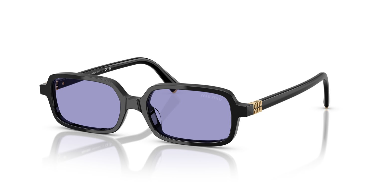 Sunglasses Miu Miu MU 11ZS (16K01O) color nero shape rectangle lenses viola