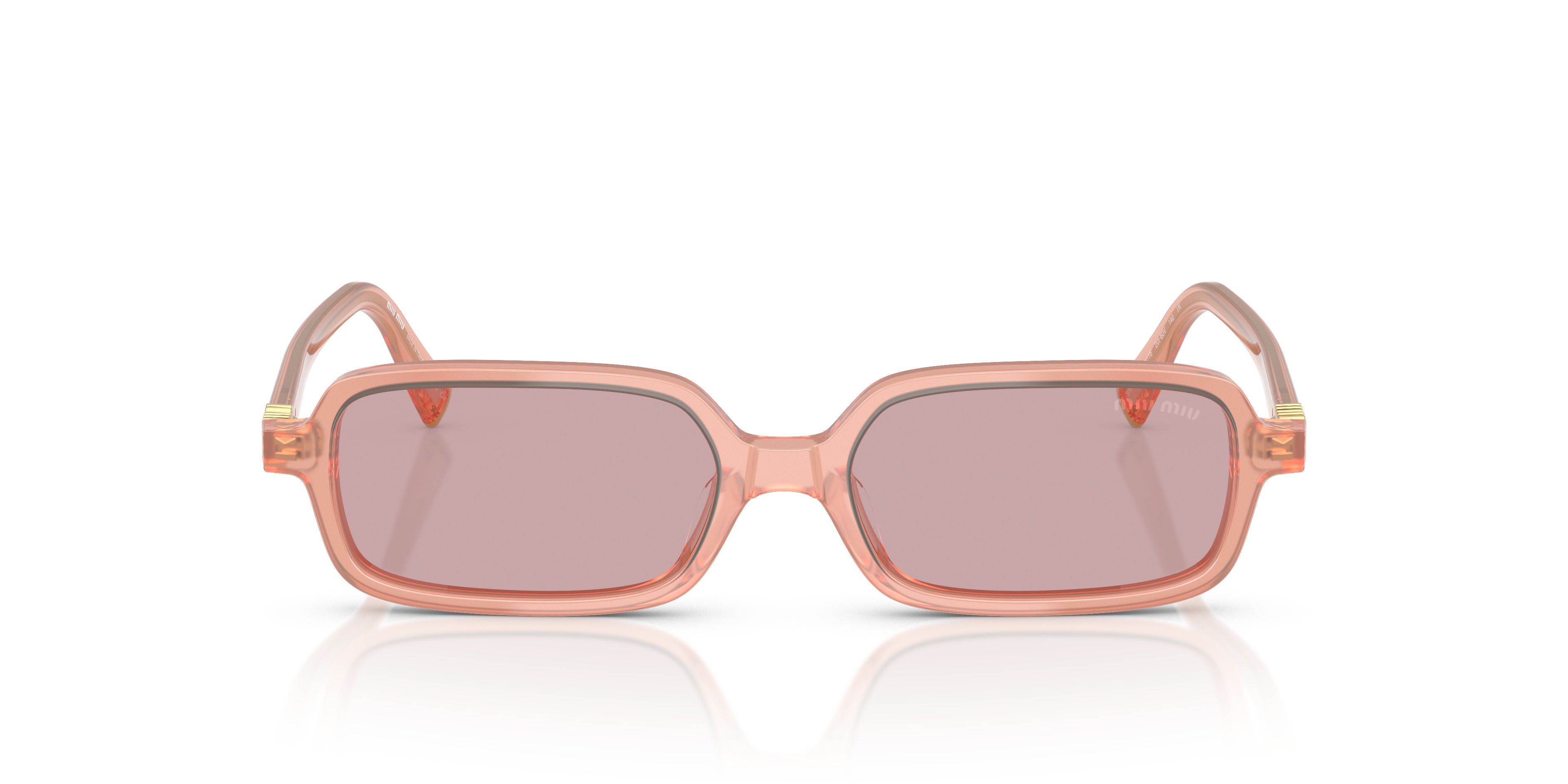 Occhiali da sole Miu Miu MU 11ZS (20I60V) colore rosa opalino forma rettangolare lenti rosa