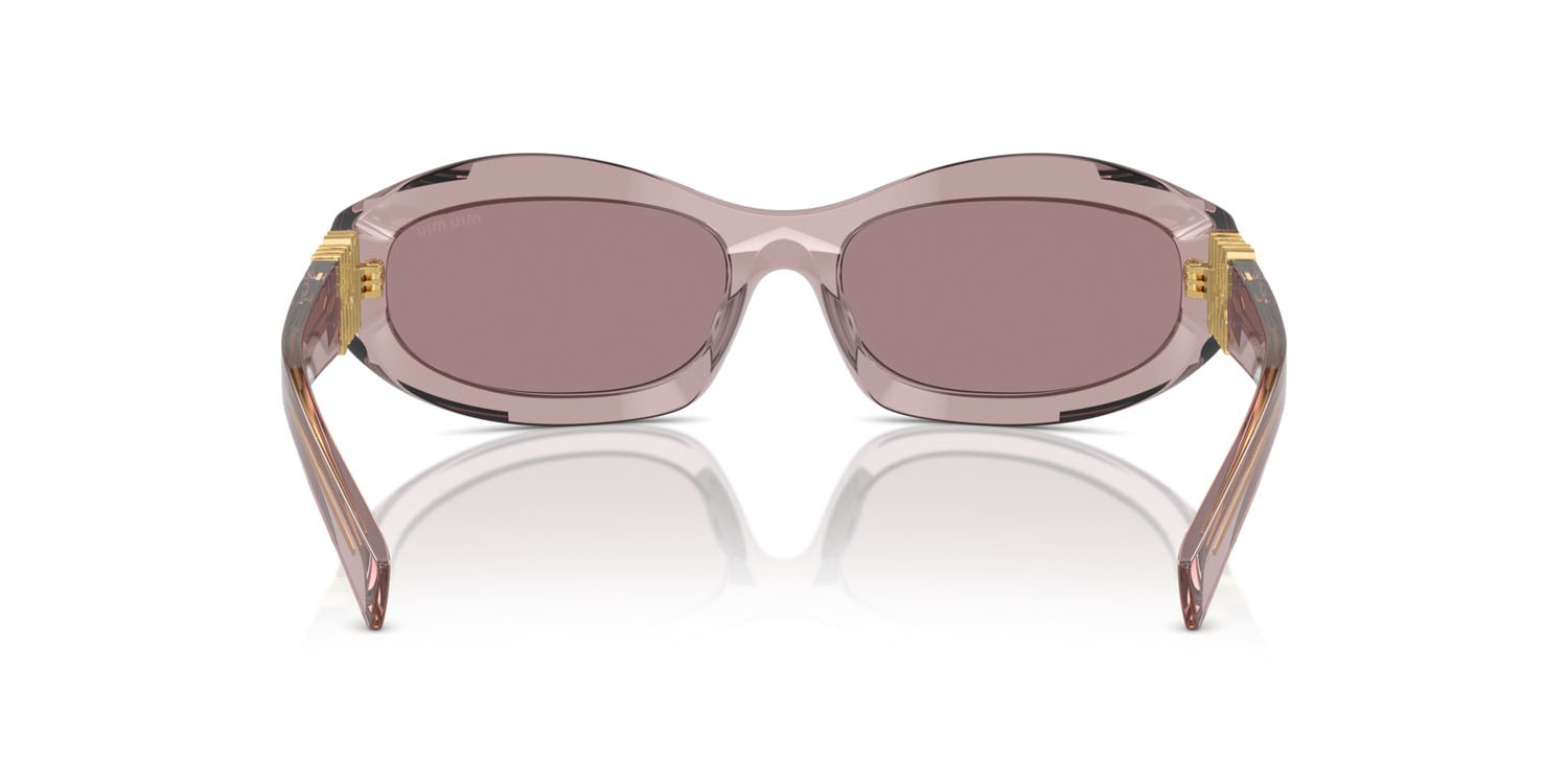 Occhiali da sole Miu Miu MU 14ZS (12W20I) colore mauve trasparent forma irregolare lenti viola chiaro/marrone