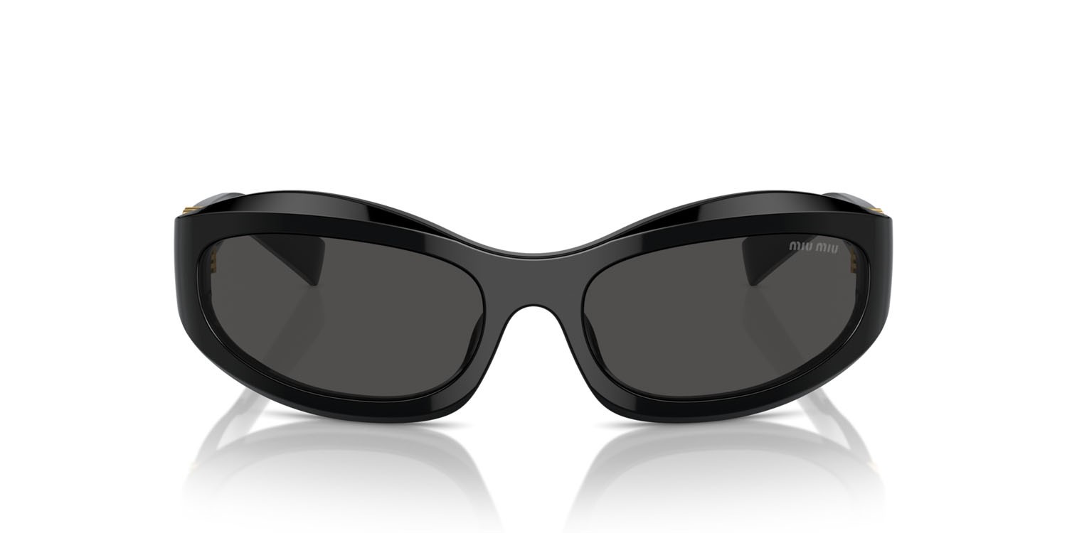 Occhiali da sole Miu Miu MU 14ZS (16K08Z) colore nero forma irregolare lenti grigio scuro