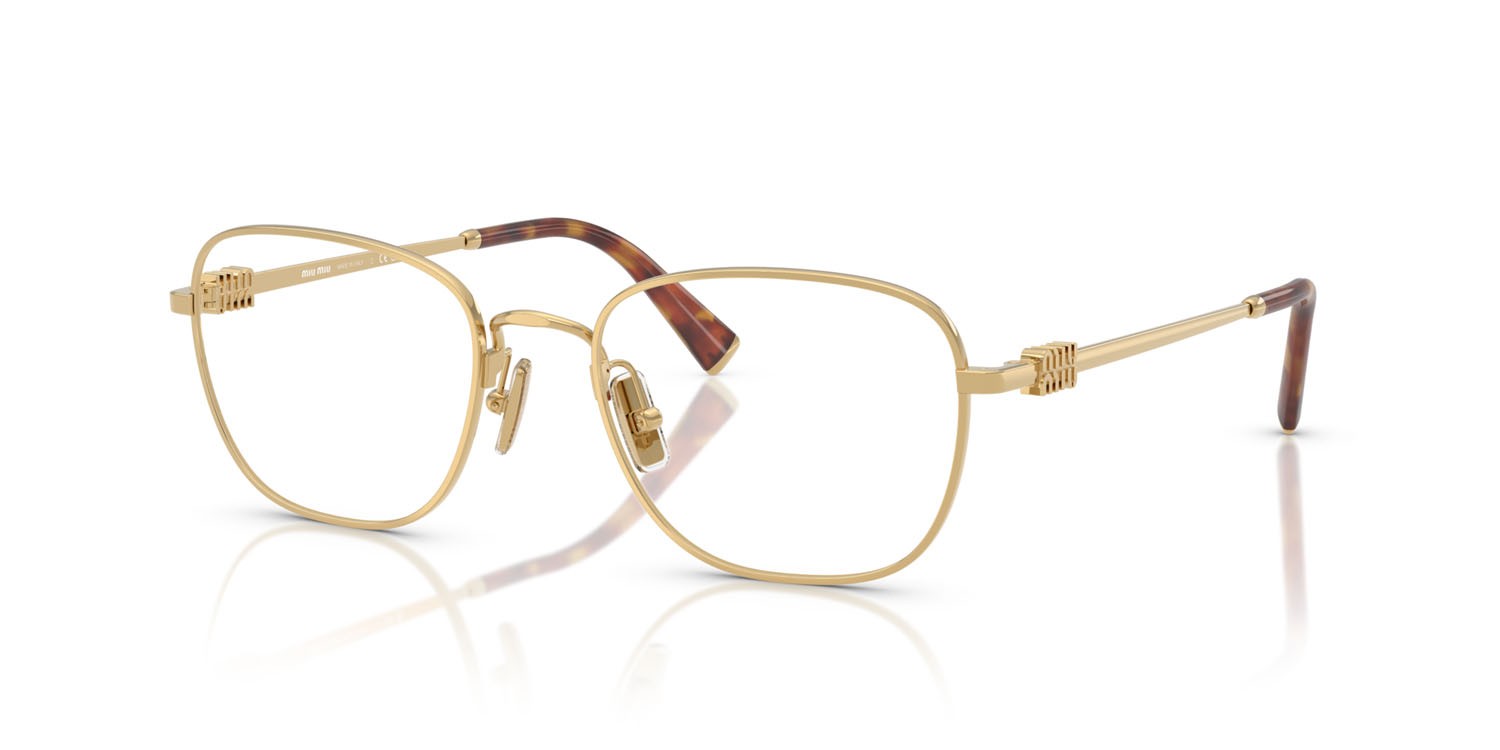 Eyeglasses Miu Miu MU 50WV (5AK1O1) color oro shape square lenses lente demo