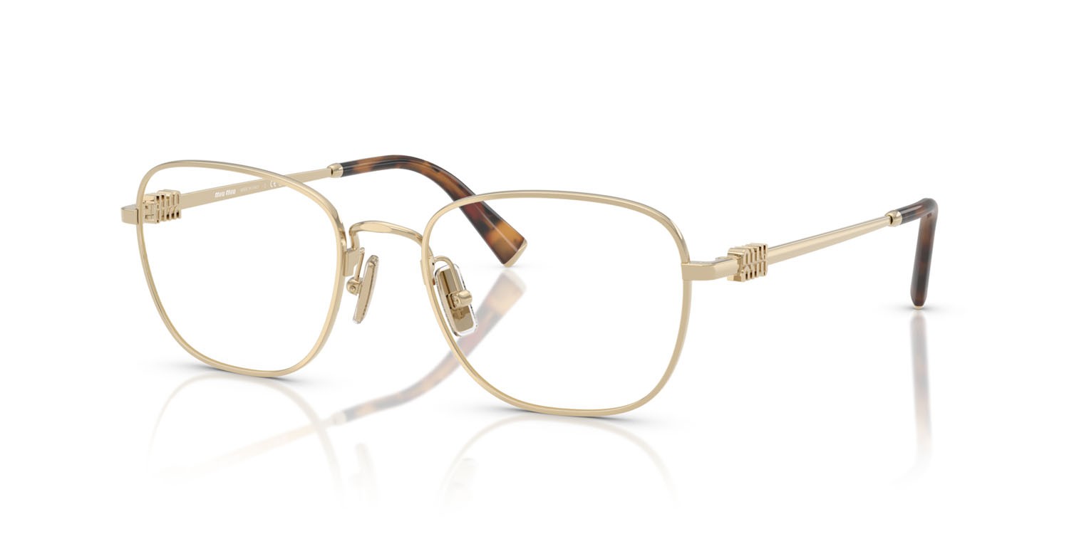 Eyeglasses Miu Miu MU 50WV (ZVN1O1) color oro pallido shape square lenses lente demo