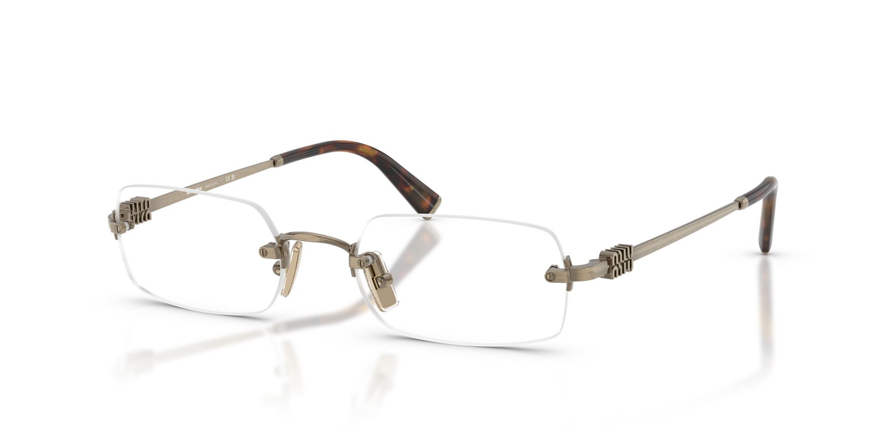 Eyeglasses Miu Miu MU 50YV (26C1O1) color old gold shape rectangle lenses trasparente