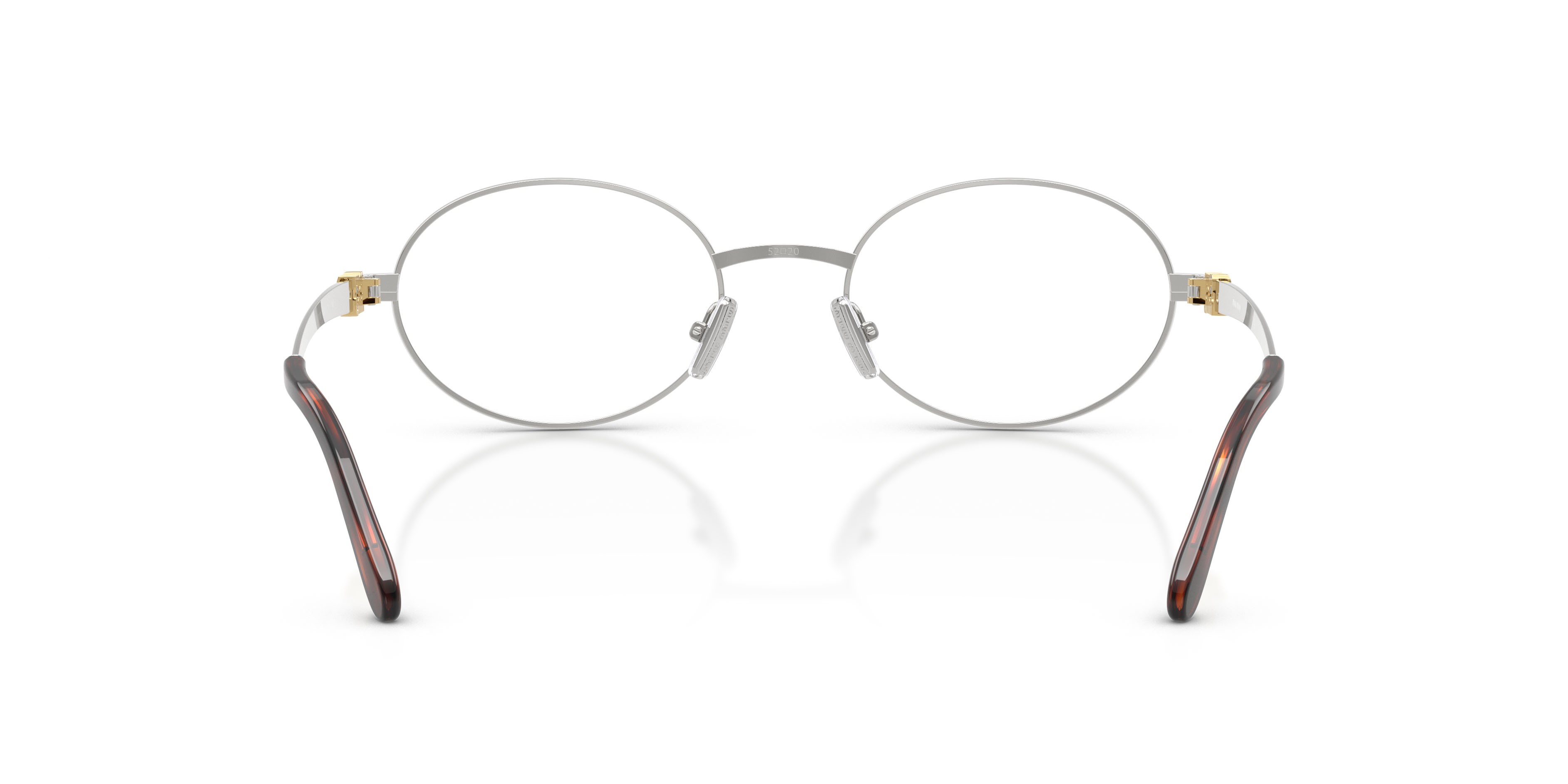 Eyeglasses Miu Miu MU 50ZV (1BC1O1) color argento shape oval lenses lente demo