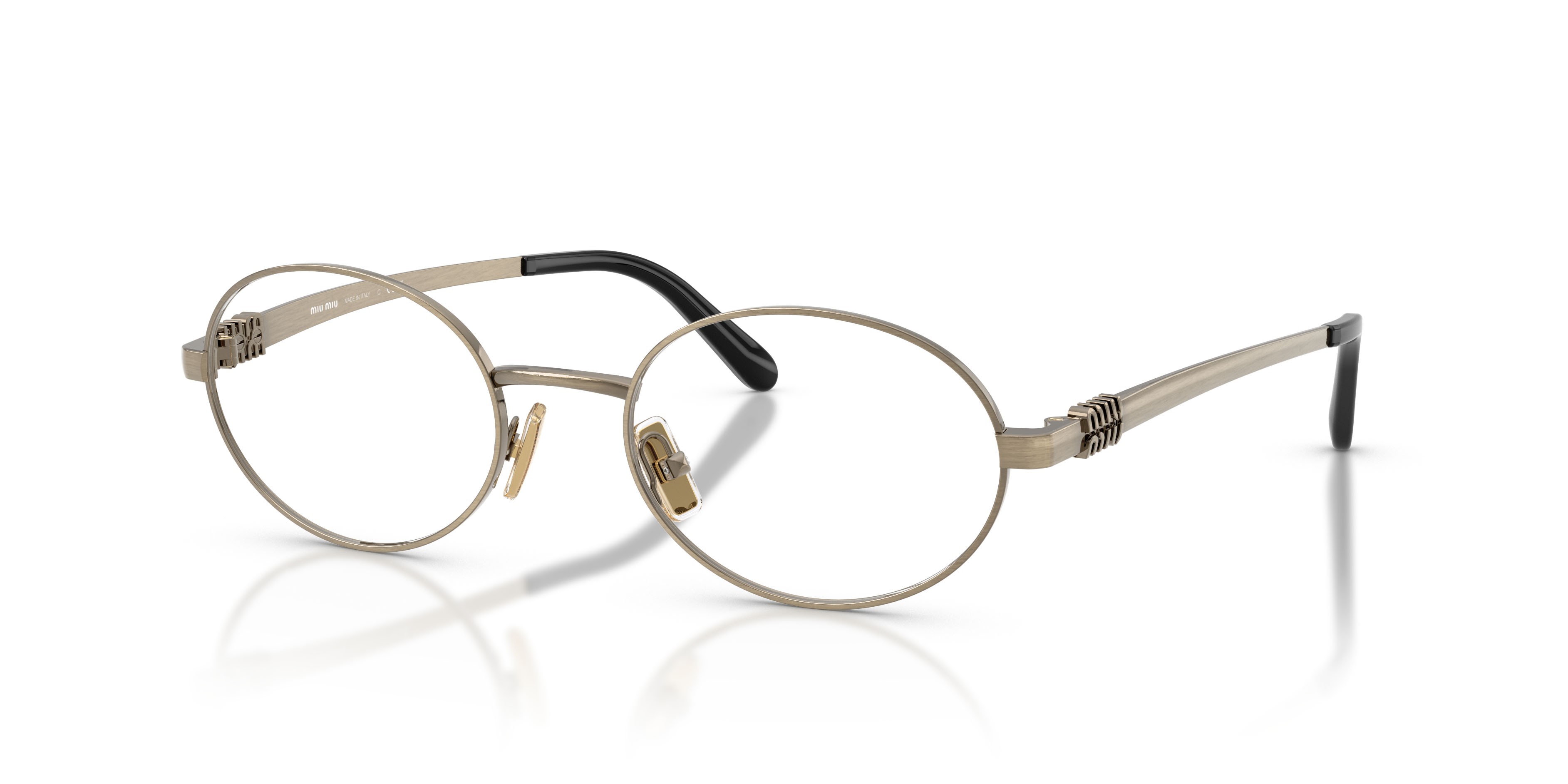 Eyeglasses Miu Miu MU 50ZV (26C1O1) color old gold shape oval lenses lente demo
