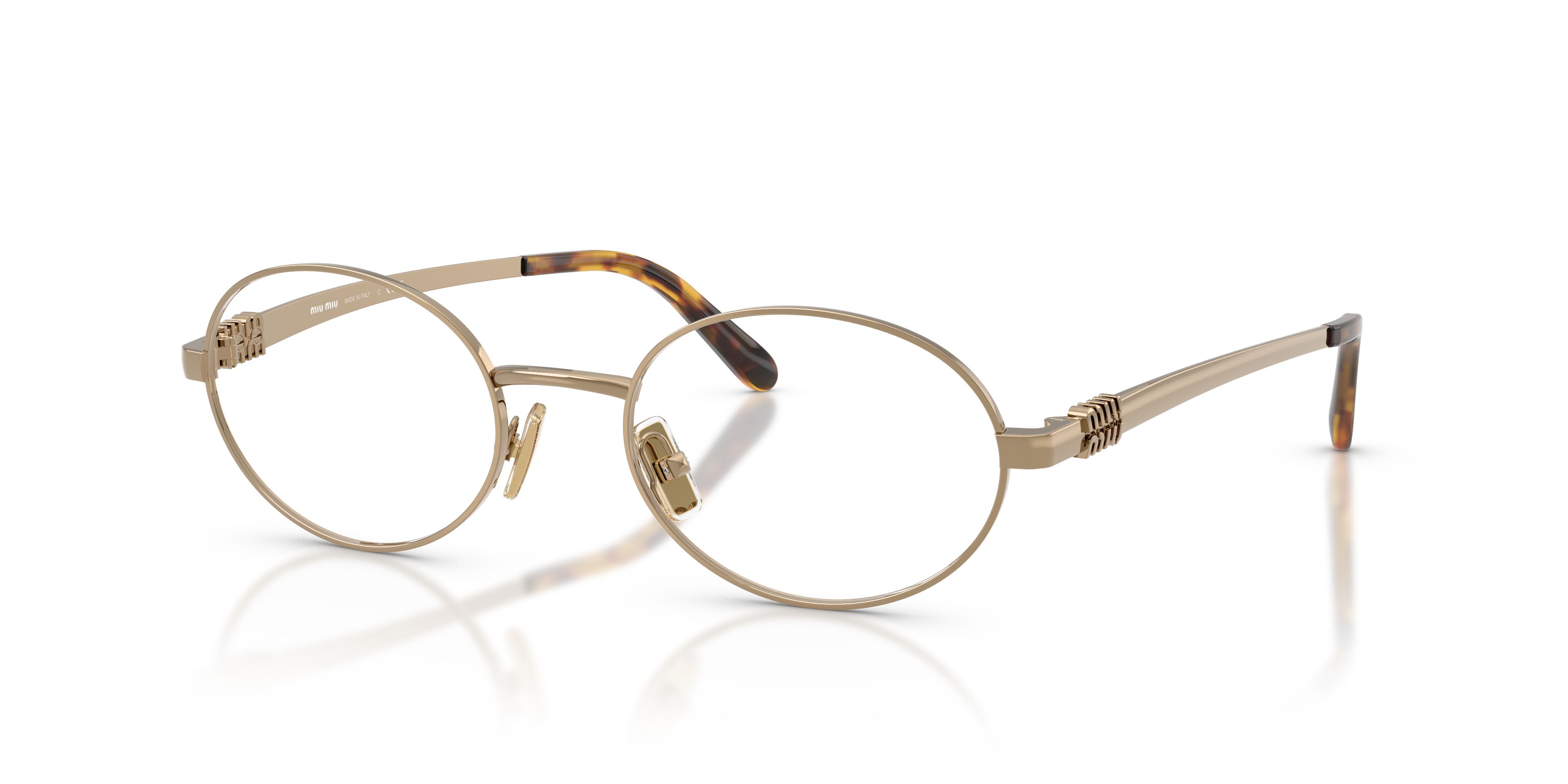 Eyeglasses Miu Miu MU 50ZV (7OE1O1) color old gold shape oval lenses lente demo