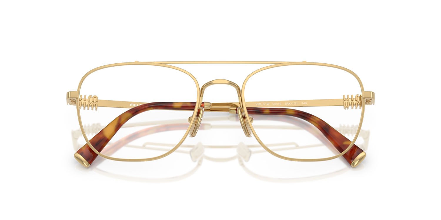 Eyeglasses Miu Miu MU 51WV (5AK1O1) color oro shape square lenses lente demo