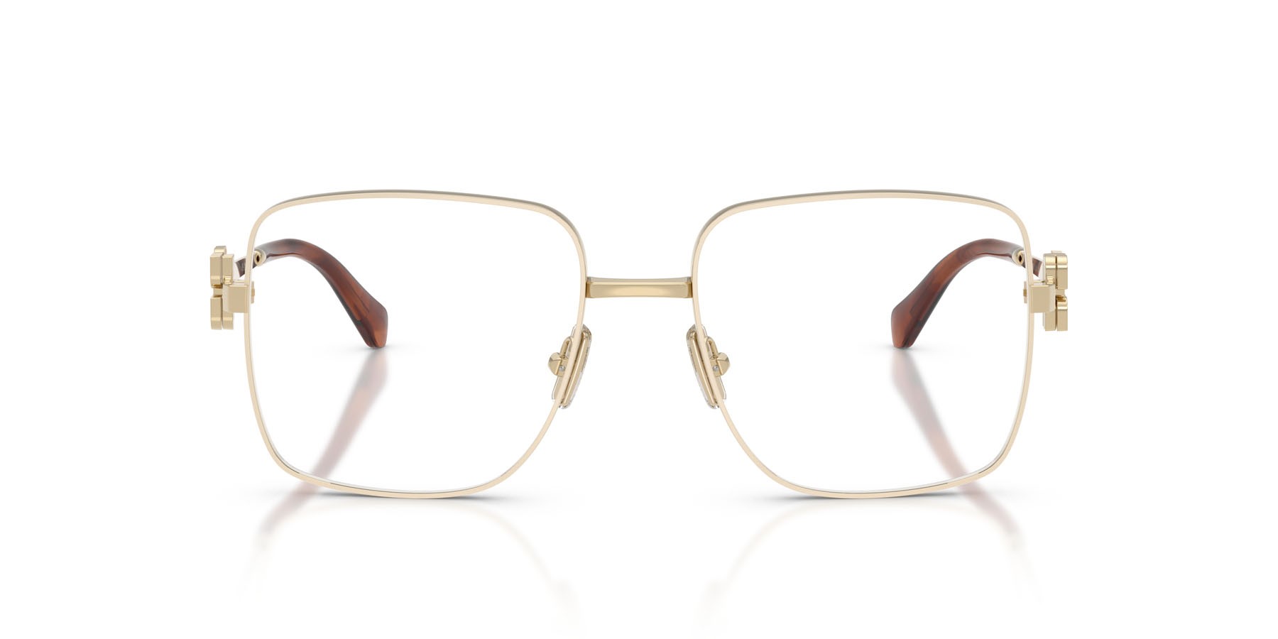 Eyeglasses Miu Miu MU 51XV (14M1O1) color beige shape square lenses lente demo