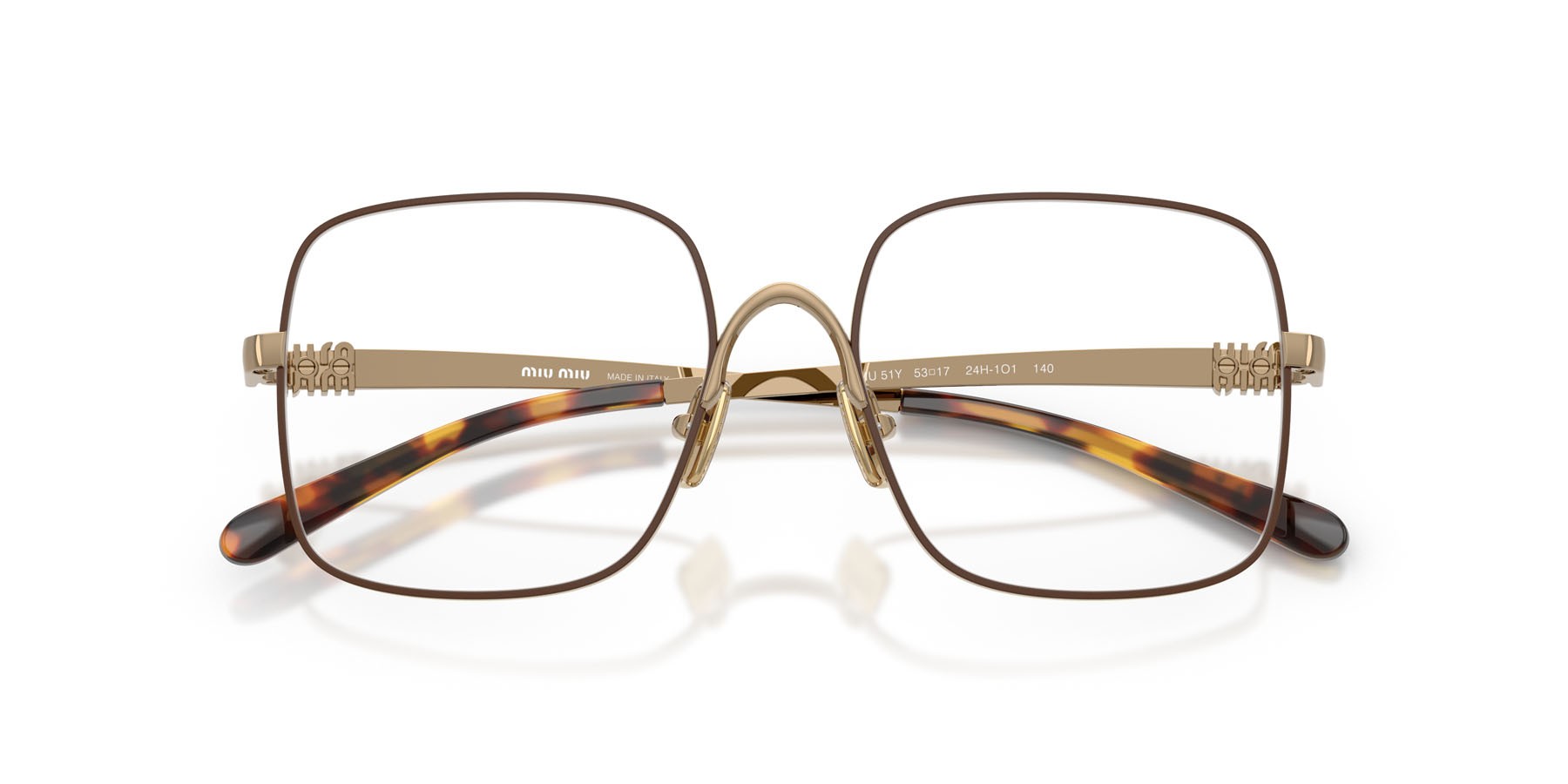 Eyeglasses Miu Miu MU 51YV (24H1O1) color cioccolato shape square lenses lente demo