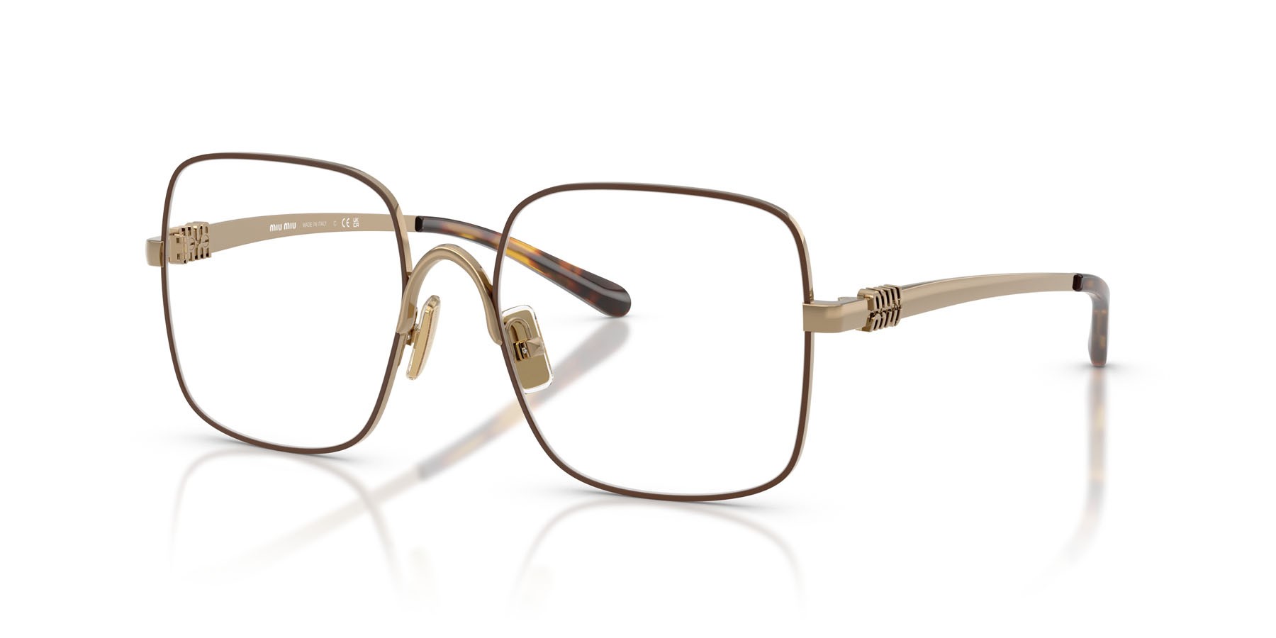 Eyeglasses Miu Miu MU 51YV (24H1O1) color cioccolato shape square lenses lente demo