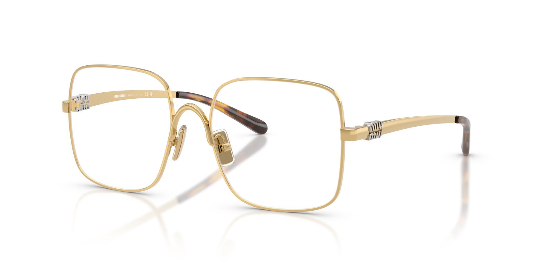 Eyeglasses Miu Miu MU 51YV (5AK1O1) color oro shape square lenses lente demo