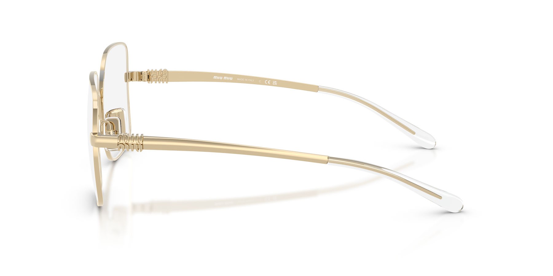 Eyeglasses Miu Miu MU 51YV (ZVN1O1) color oro pallido shape square lenses lente demo