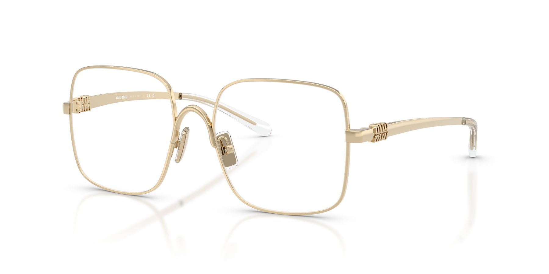 Eyeglasses Miu Miu MU 51YV (ZVN1O1) color oro pallido shape square lenses lente demo