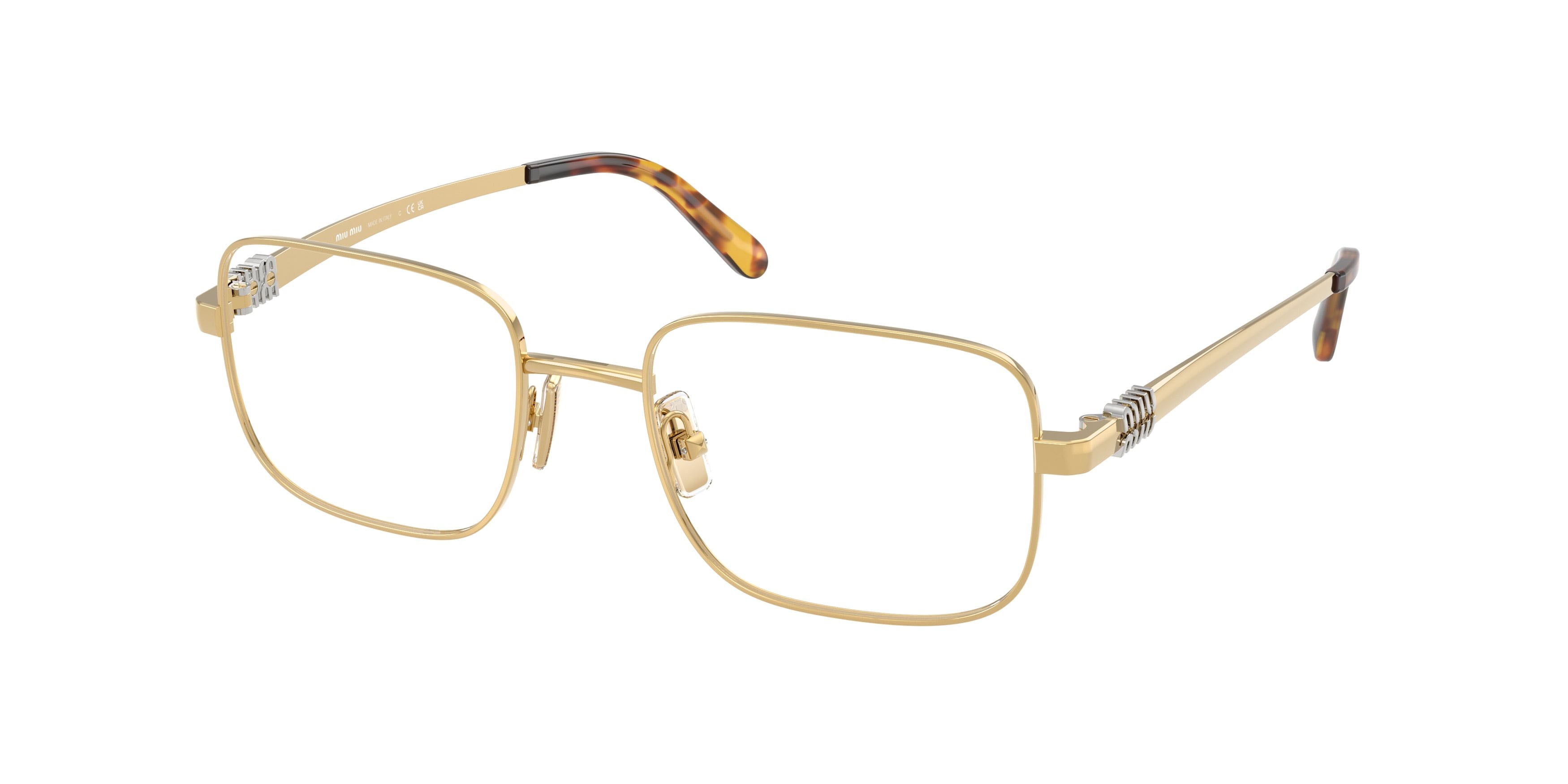 Eyeglasses Miu Miu MU 51ZV (5AK1O1) color oro shape rectangle lenses lente demo