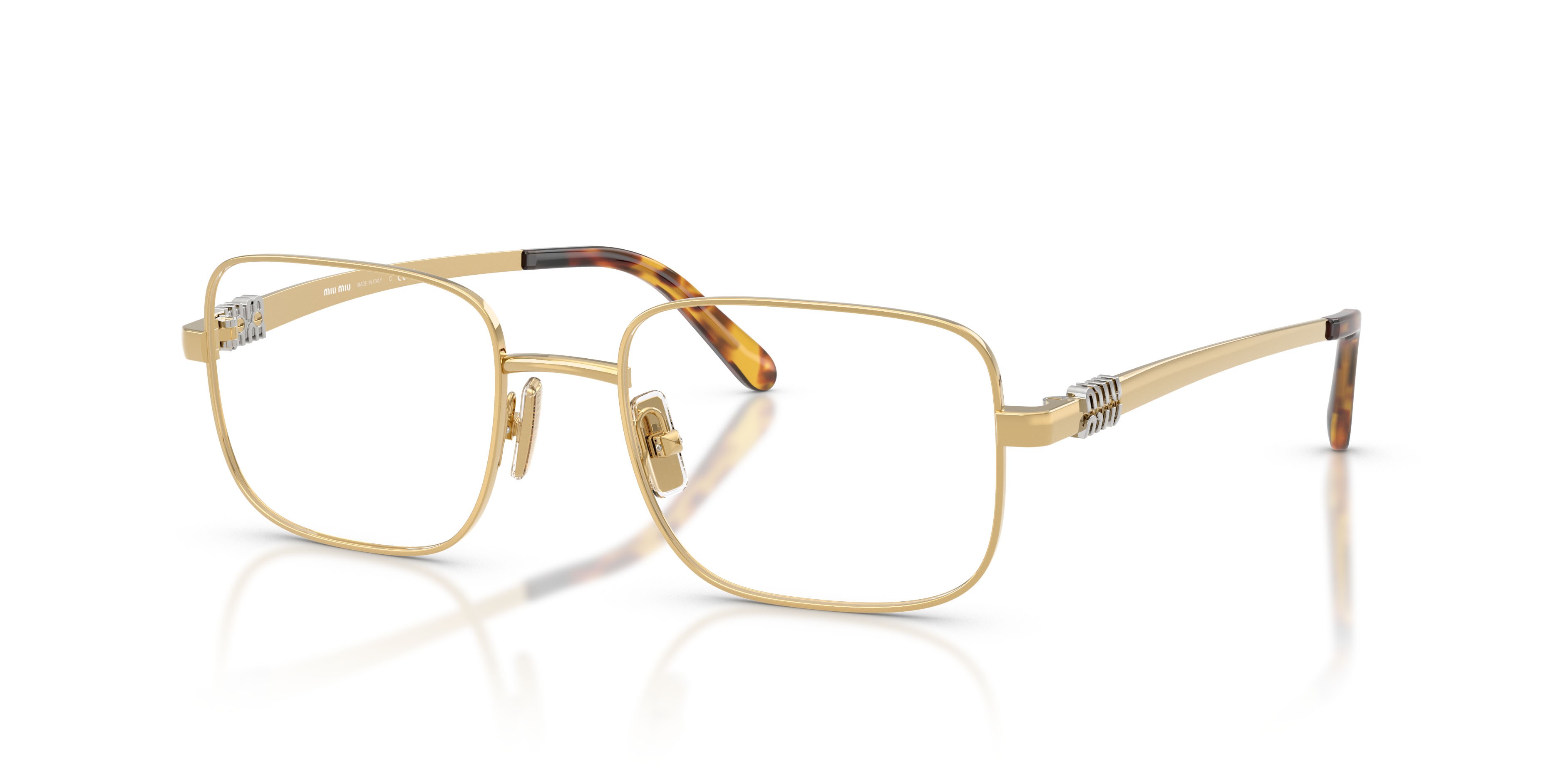 Eyeglasses Miu Miu MU 51ZV (5AK1O1) color oro shape rectangle lenses lente demo