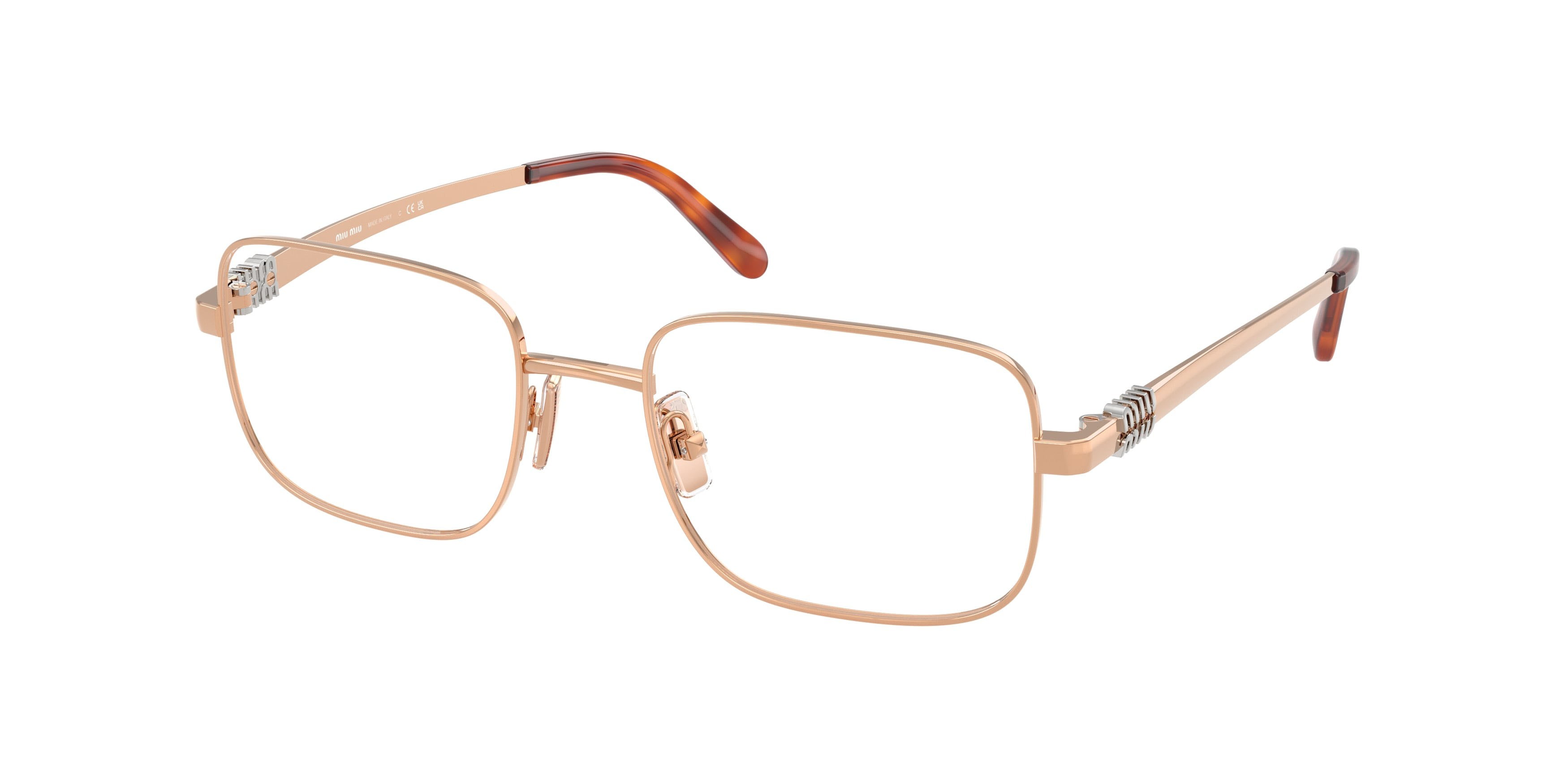 Occhiali da vista Miu Miu MU 51ZV (ZVF1O1) colore oro rosa forma rettangolare lenti lente demo