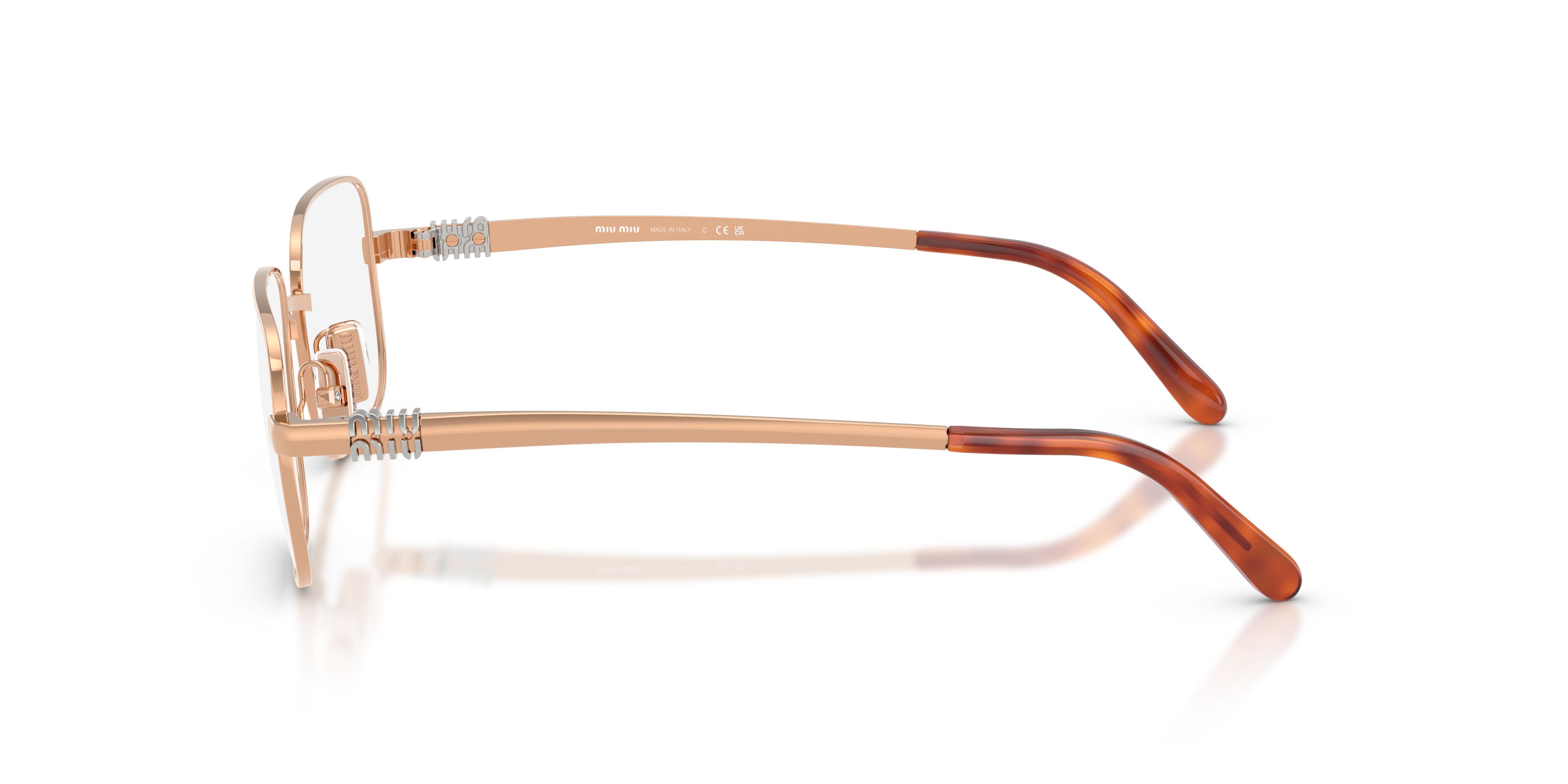 Occhiali da vista Miu Miu MU 51ZV (ZVF1O1) colore oro rosa forma rettangolare lenti lente demo