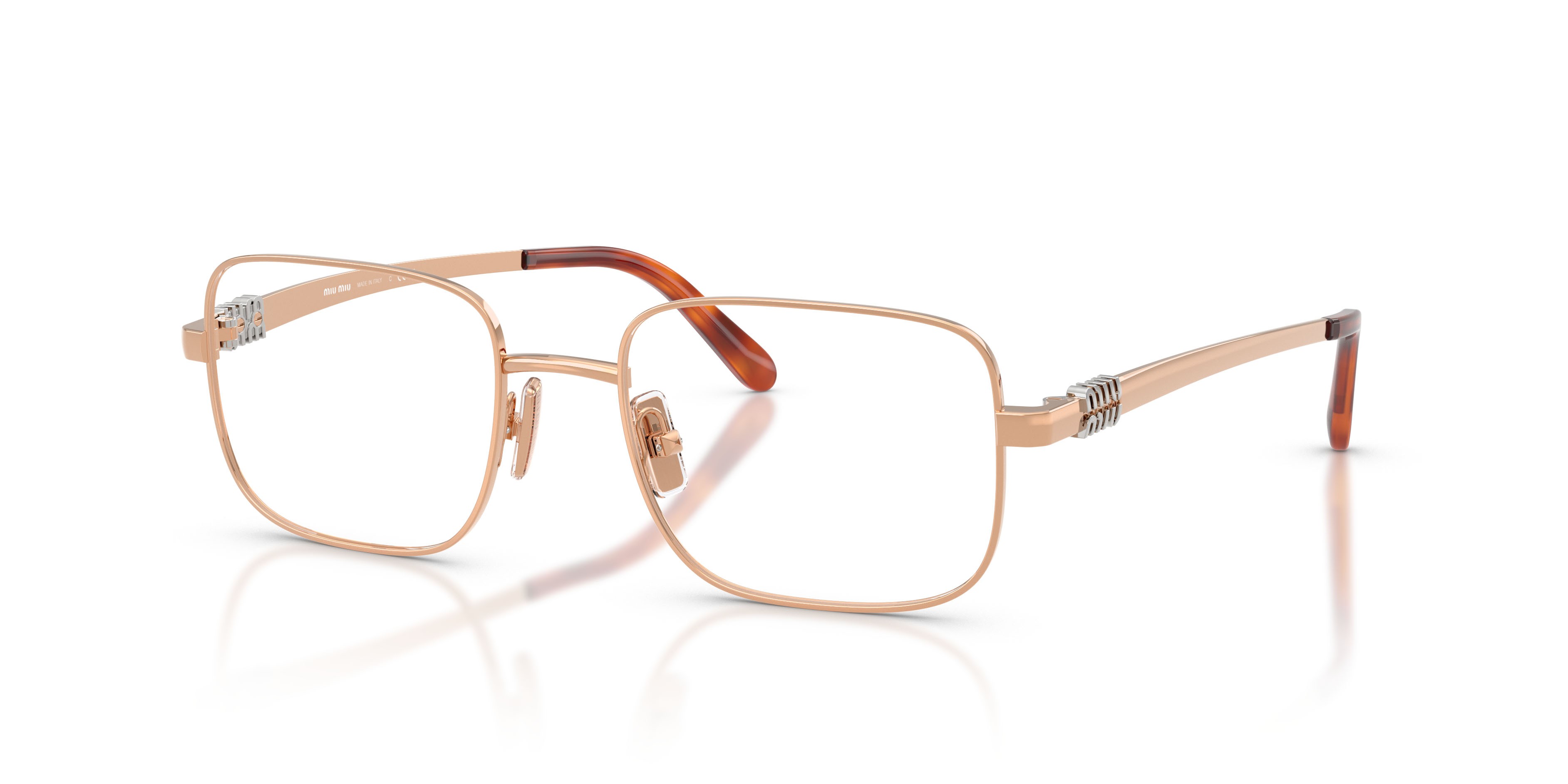 Occhiali da vista Miu Miu MU 51ZV (ZVF1O1) colore oro rosa forma rettangolare lenti lente demo
