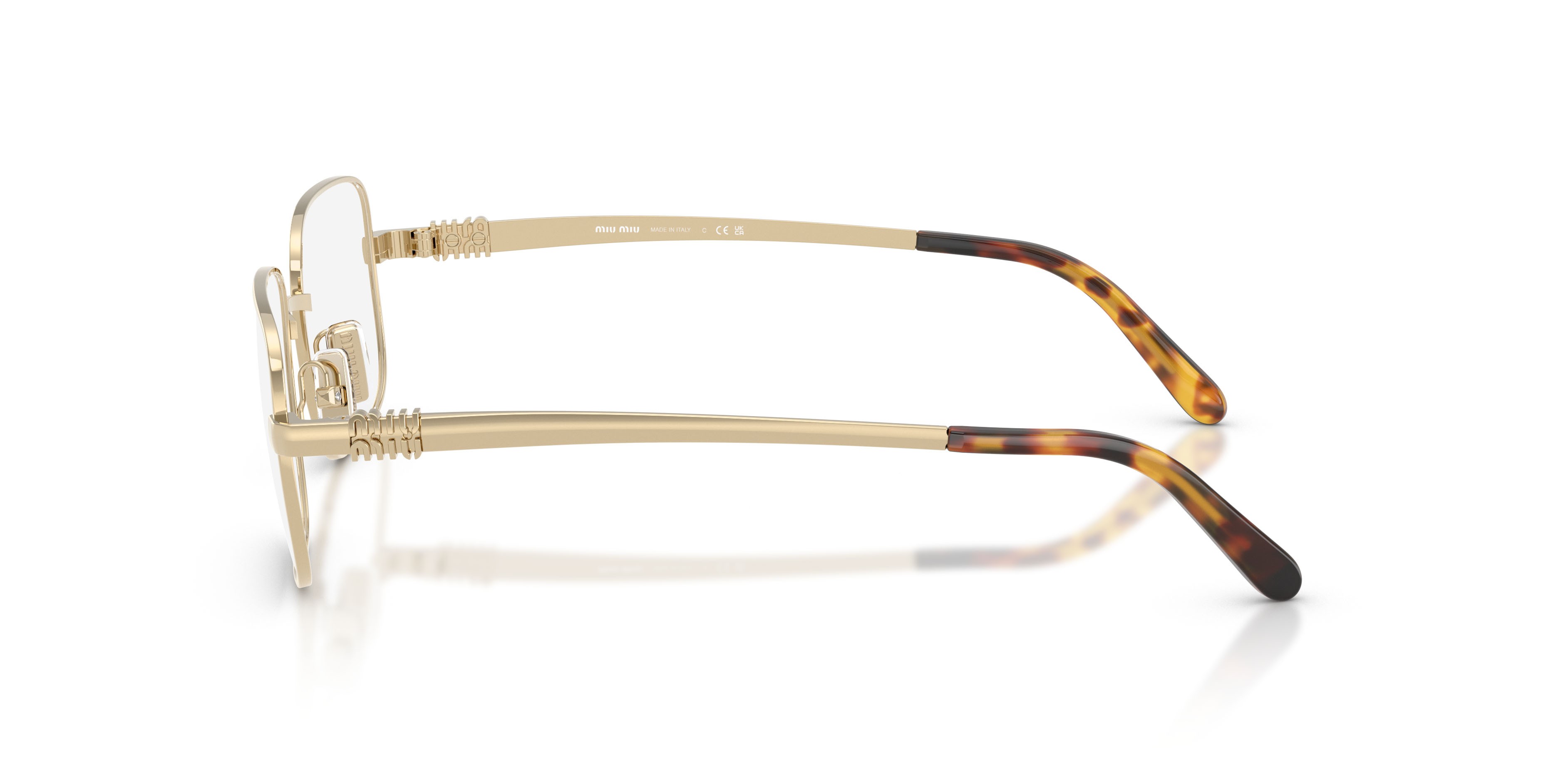Eyeglasses Miu Miu MU 51ZV (ZVN1O1) color oro pallido shape rectangle lenses lente demo