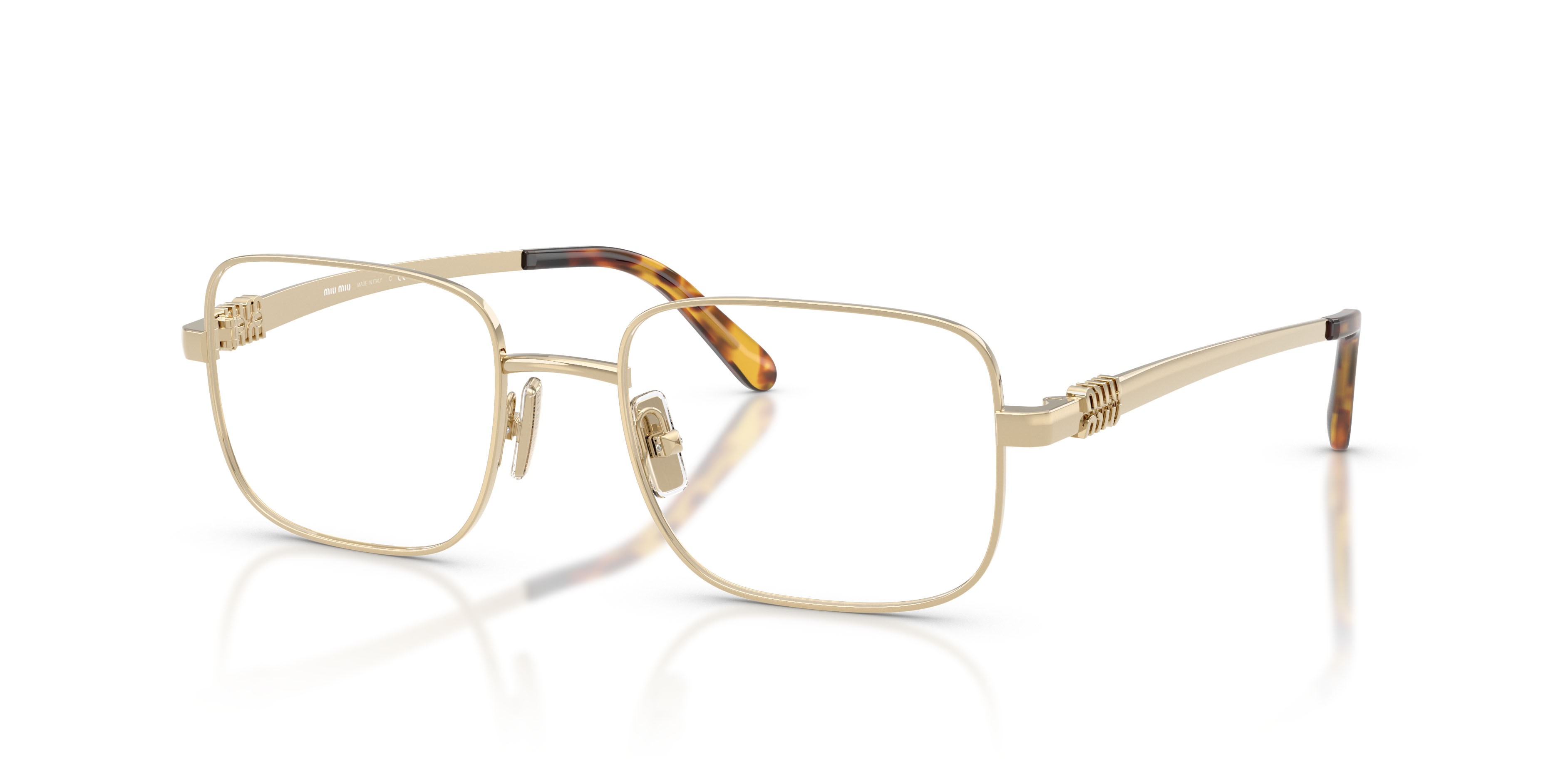 Eyeglasses Miu Miu MU 51ZV (ZVN1O1) color oro pallido shape rectangle lenses lente demo