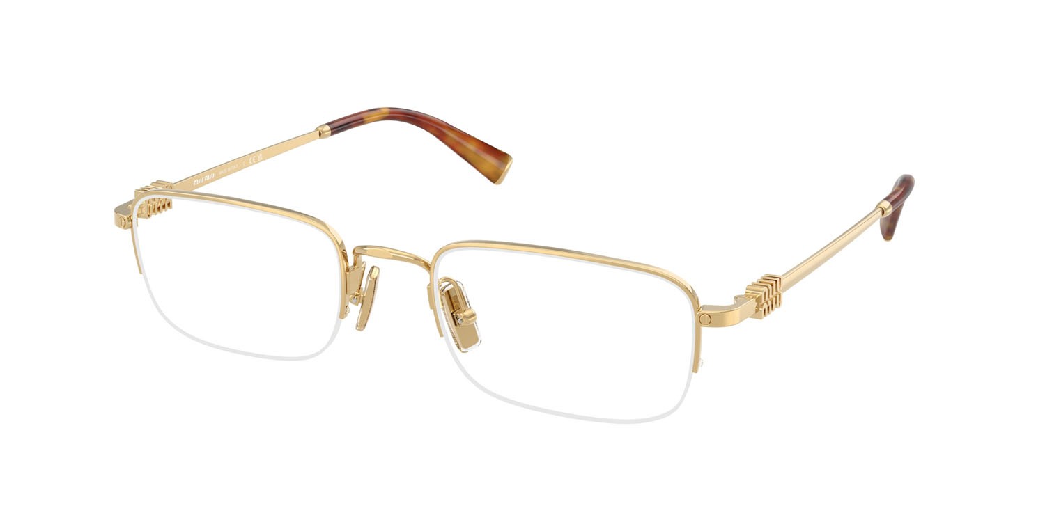 Eyeglasses Miu Miu MU 52WV (5AK1O1) color oro shape rectangle lenses lente demo