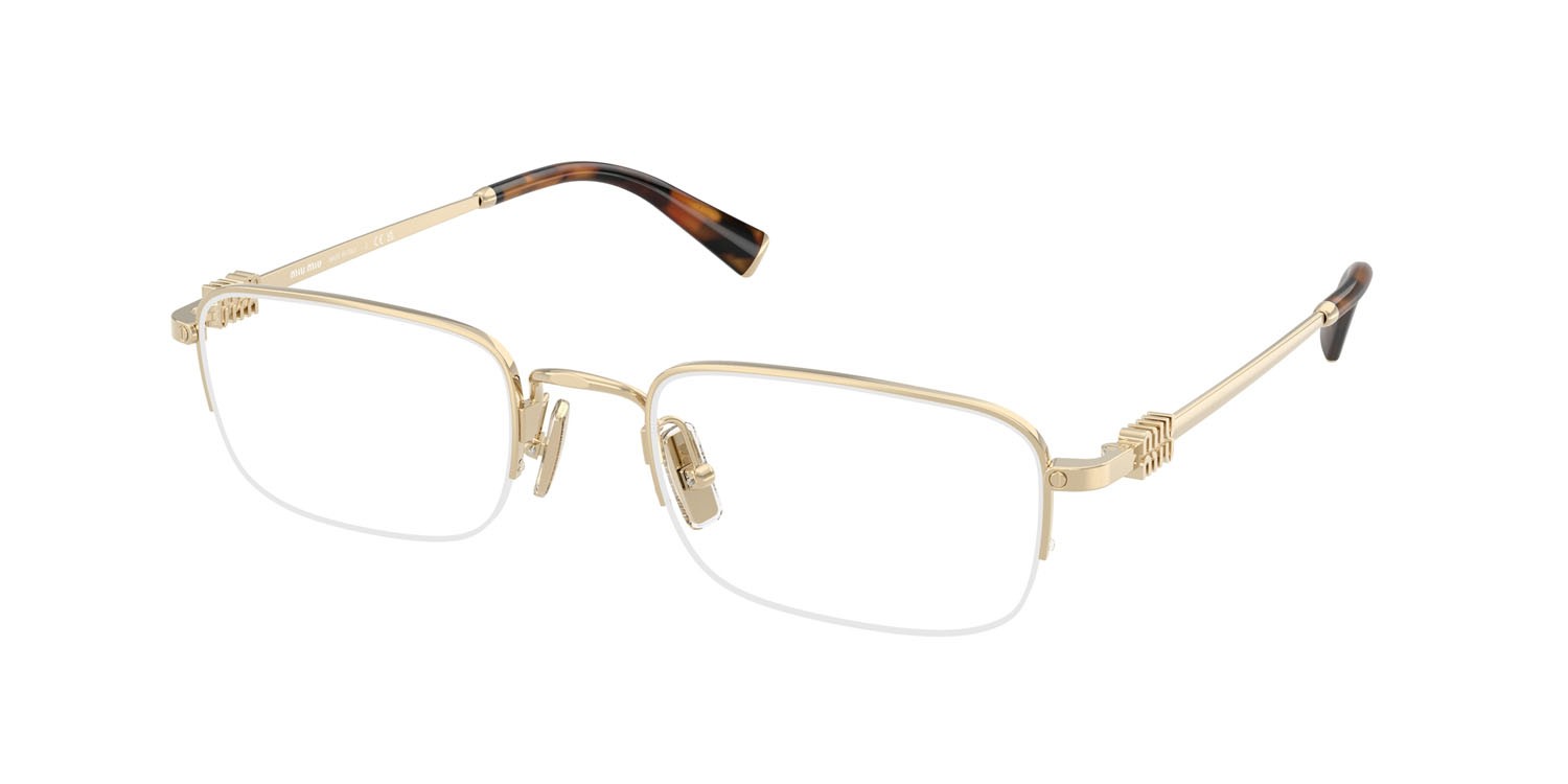 Eyeglasses Miu Miu MU 52WV (ZVN1O1) color oro pallido shape rectangle lenses lente demo