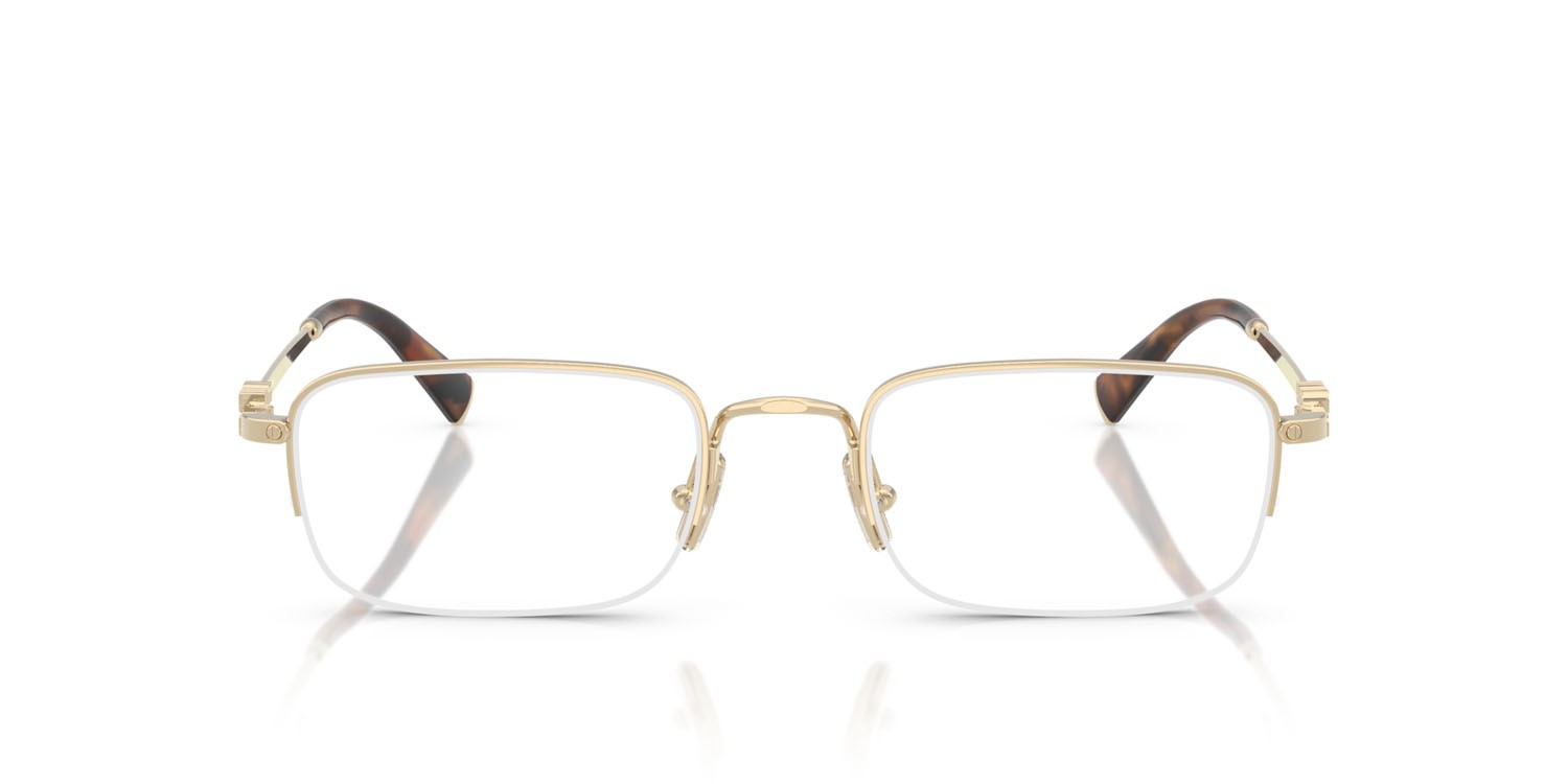 Eyeglasses Miu Miu MU 52WV (ZVN1O1) color oro pallido shape rectangle lenses lente demo
