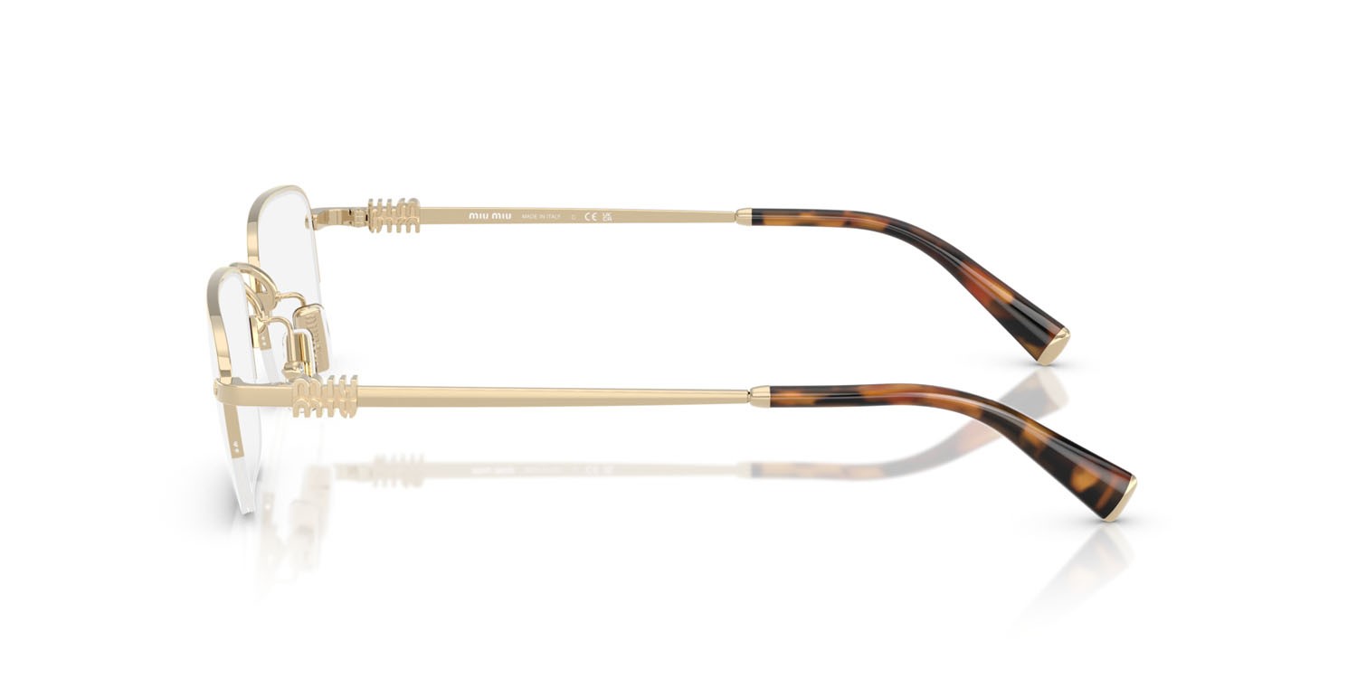 Eyeglasses Miu Miu MU 52WV (ZVN1O1) color oro pallido shape rectangle lenses lente demo
