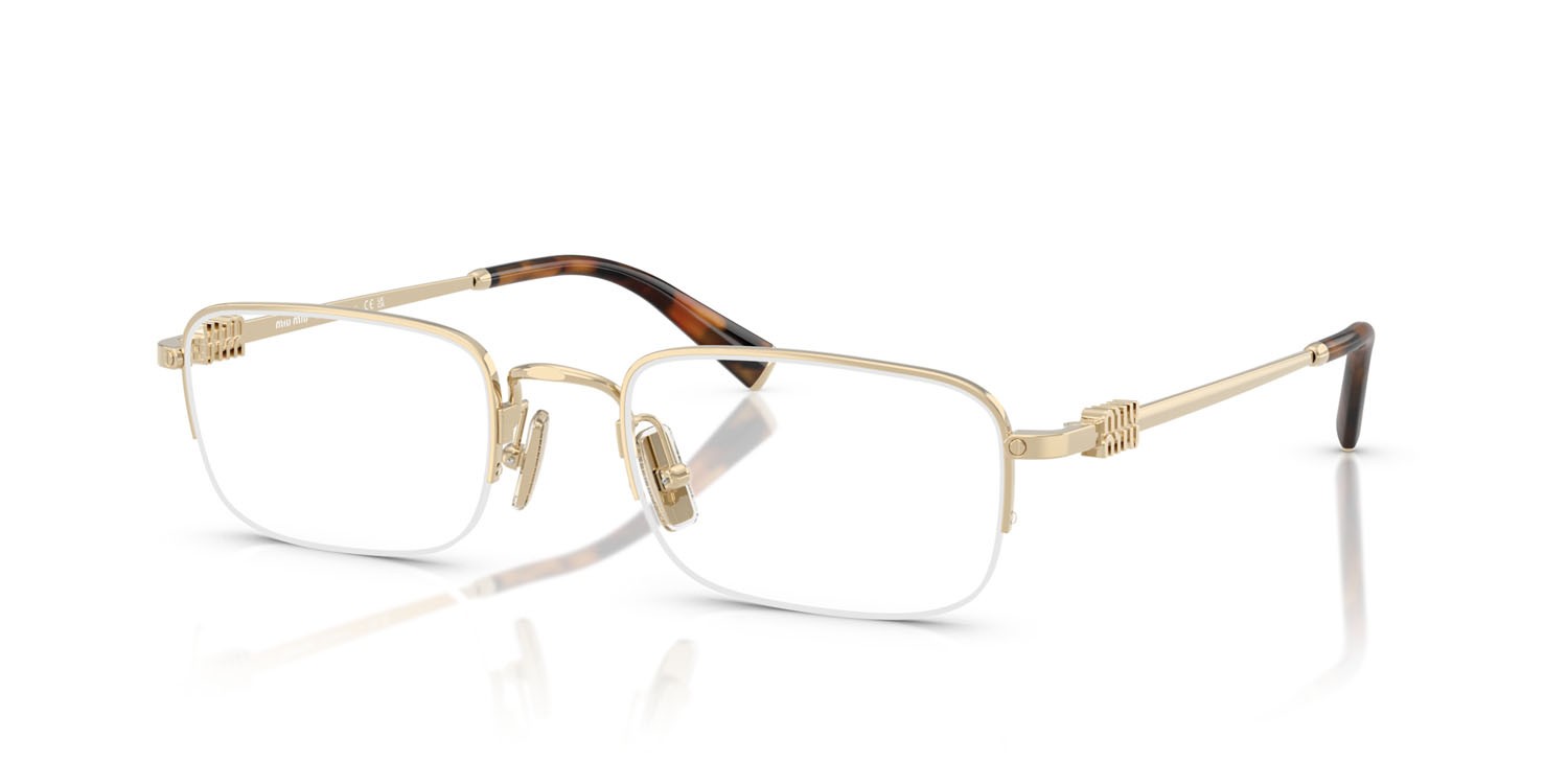 Eyeglasses Miu Miu MU 52WV (ZVN1O1) color oro pallido shape rectangle lenses lente demo