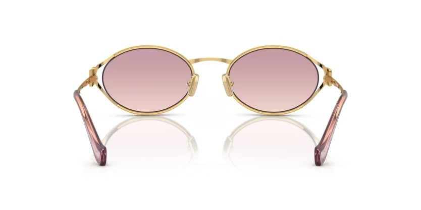Occhiali da sole Miu Miu MU 52YS (5AK06S) colore oro forma ovale lenti marrone sfumato violetto