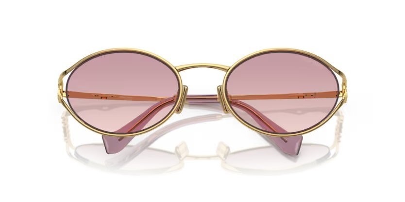 Occhiali da sole Miu Miu MU 52YS (5AK06S) colore oro forma ovale lenti marrone sfumato violetto