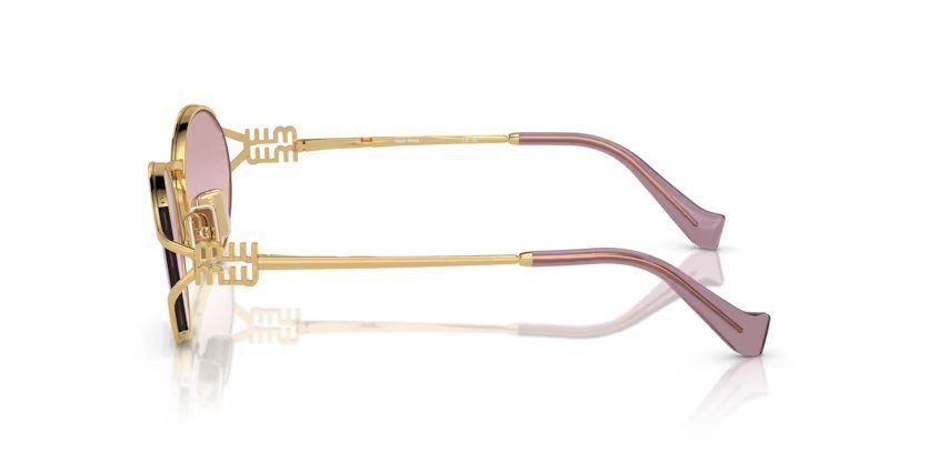 Occhiali da sole Miu Miu MU 52YS (5AK06S) colore oro forma ovale lenti marrone sfumato violetto