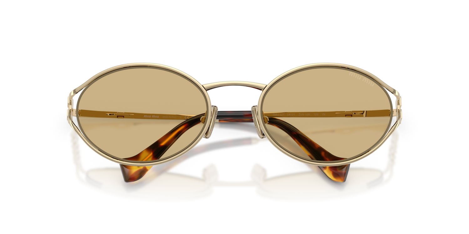 Occhiali da sole Miu Miu MU 52YS (ZVN10R) colore oro pallido forma ovale lenti giallo