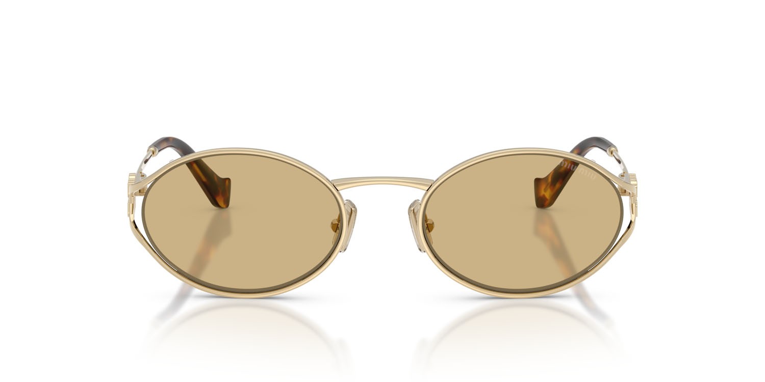Occhiali da sole Miu Miu MU 52YS (ZVN10R) colore oro pallido forma ovale lenti giallo