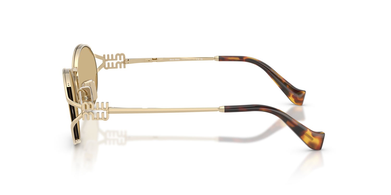 Occhiali da sole Miu Miu MU 52YS (ZVN10R) colore oro pallido forma ovale lenti giallo