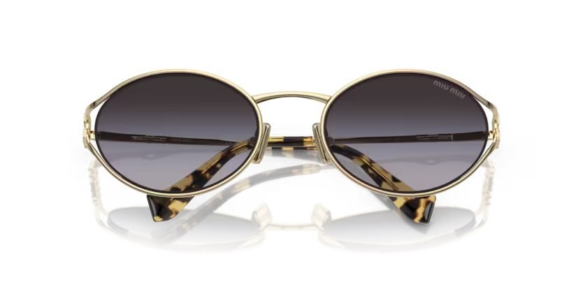 Occhiali da sole Miu Miu MU 52YS (ZVN5D1) colore oro pallido forma ovale lenti sfumato grigio