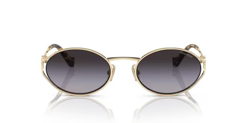 Occhiali da sole Miu Miu MU 52YS (ZVN5D1) colore oro pallido forma ovale lenti sfumato grigio