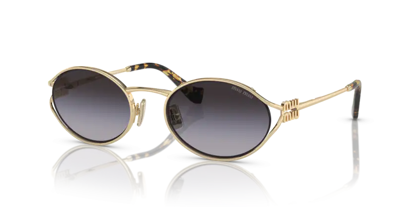 Occhiali da sole Miu Miu MU 52YS (ZVN5D1) colore oro pallido forma ovale lenti sfumato grigio