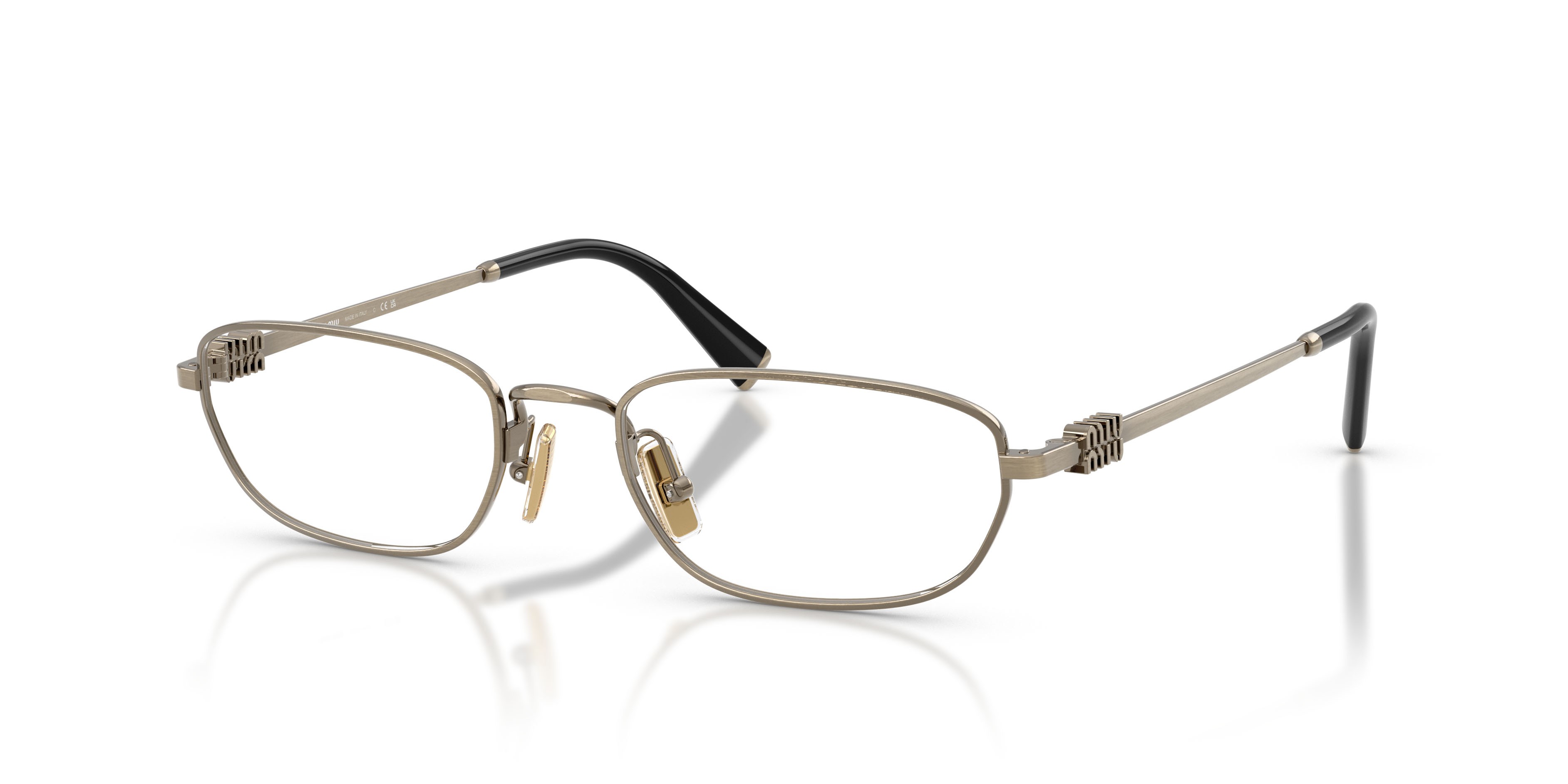 Eyeglasses Miu Miu MU 52ZV (26C1O1) color old gold shape irregular lenses lente demo