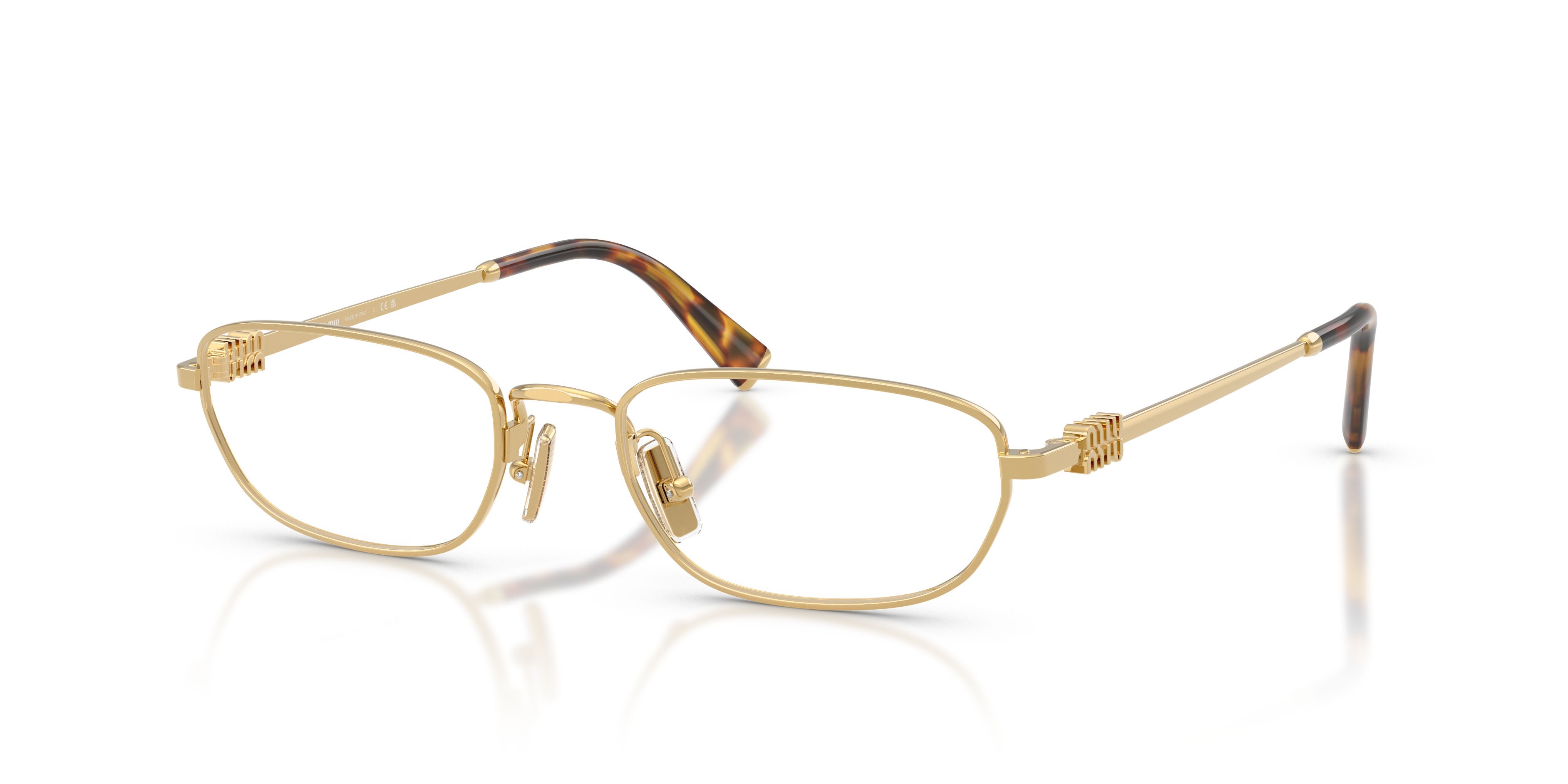Eyeglasses Miu Miu MU 52ZV (5AK1O1) color oro shape irregular lenses lente demo